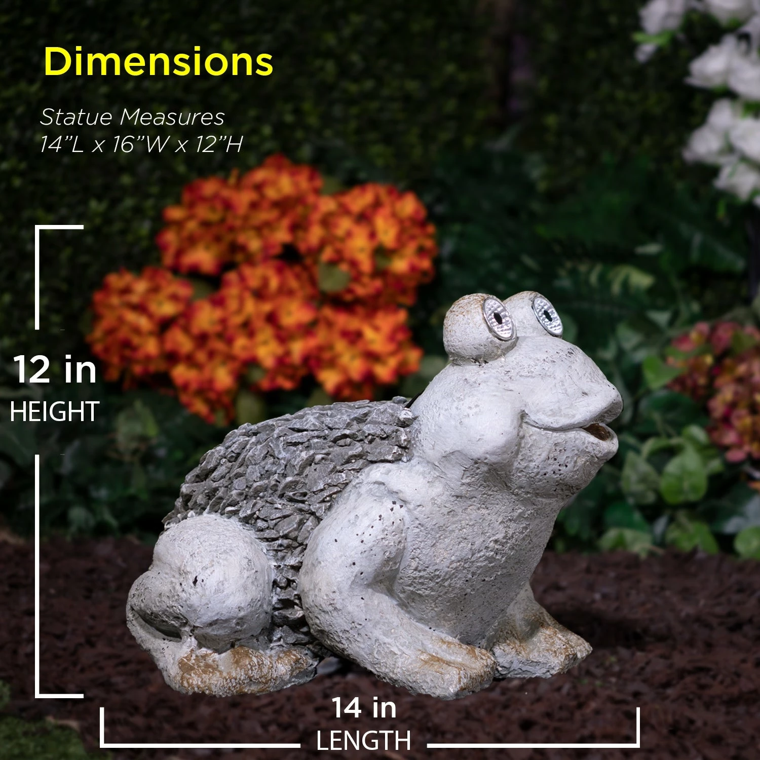 Budget ๐งจ Alpine Corporation 12" Tall Outdoor Solar Powered Frog Yard Statue With LED Lights, Gray ๐ฅ 5 Budget ๐งจ Alpine Corporation 12" Tall Outdoor Solar Powered Frog Yard Statue With LED Lights, Gray ๐ฅ - Image 3
