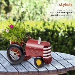 Discount ๐ Alpine Corporation 11" Tall Indoor/Outdoor Metal Tractor Flower Planter With Stand, Red - 8' X 10' ๐ 16 Discount ๐ Alpine Corporation 11" Tall Indoor/Outdoor Metal Tractor Flower Planter With Stand, Red - 8' X 10' ๐ -Alpine Corporation Sales Alpine 11 Inch Metal Tractor Flower Planter with Stand2C Red 3