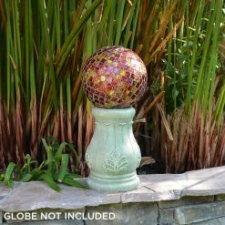 Buy 🌟 Alpine Corporation 12" Tall Indoor/Outdoor Roman Column Gazing Globe Display Stand 🔥