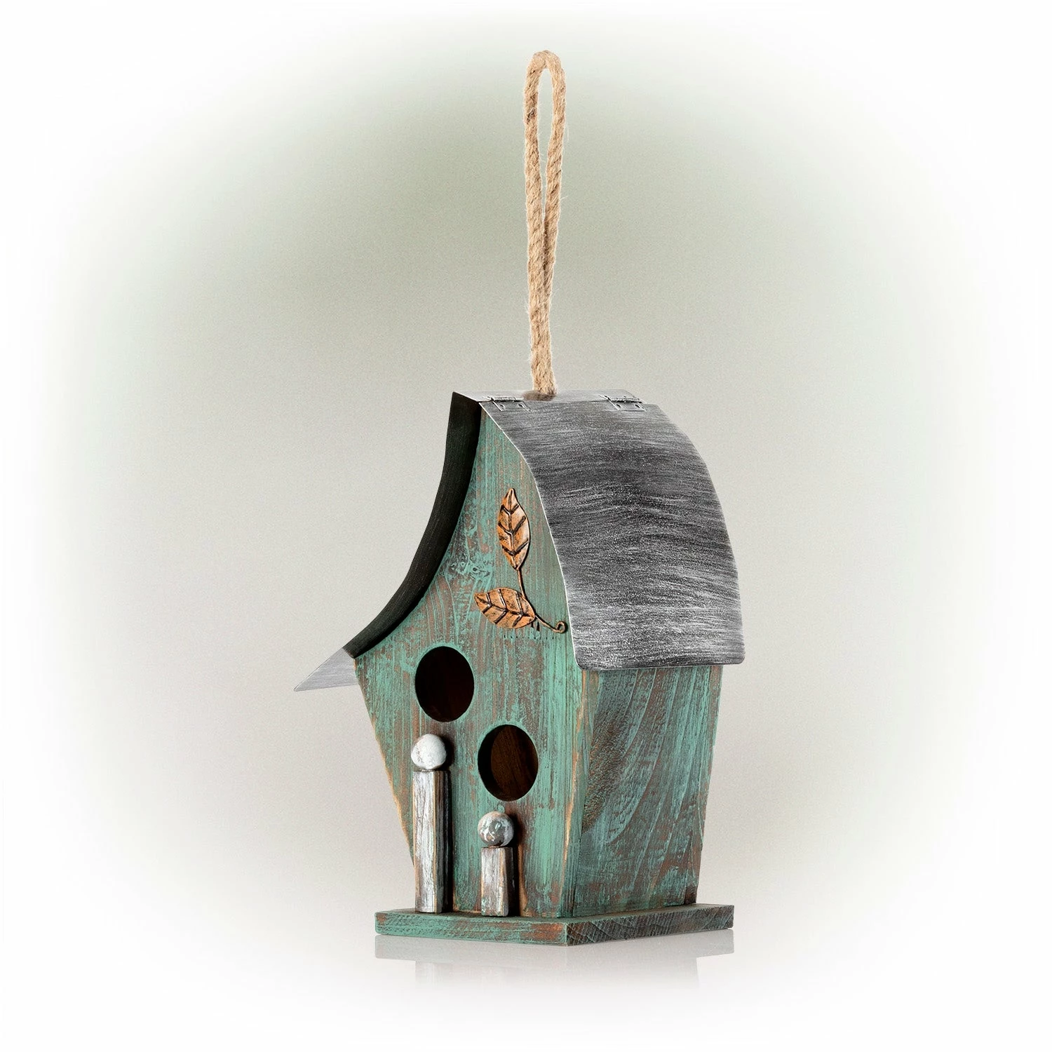 Cheap ⨠Alpine Corporation 12" Tall Outdoor Hanging Wooden Birdhouse, Turquoise 𧨠- Image 8