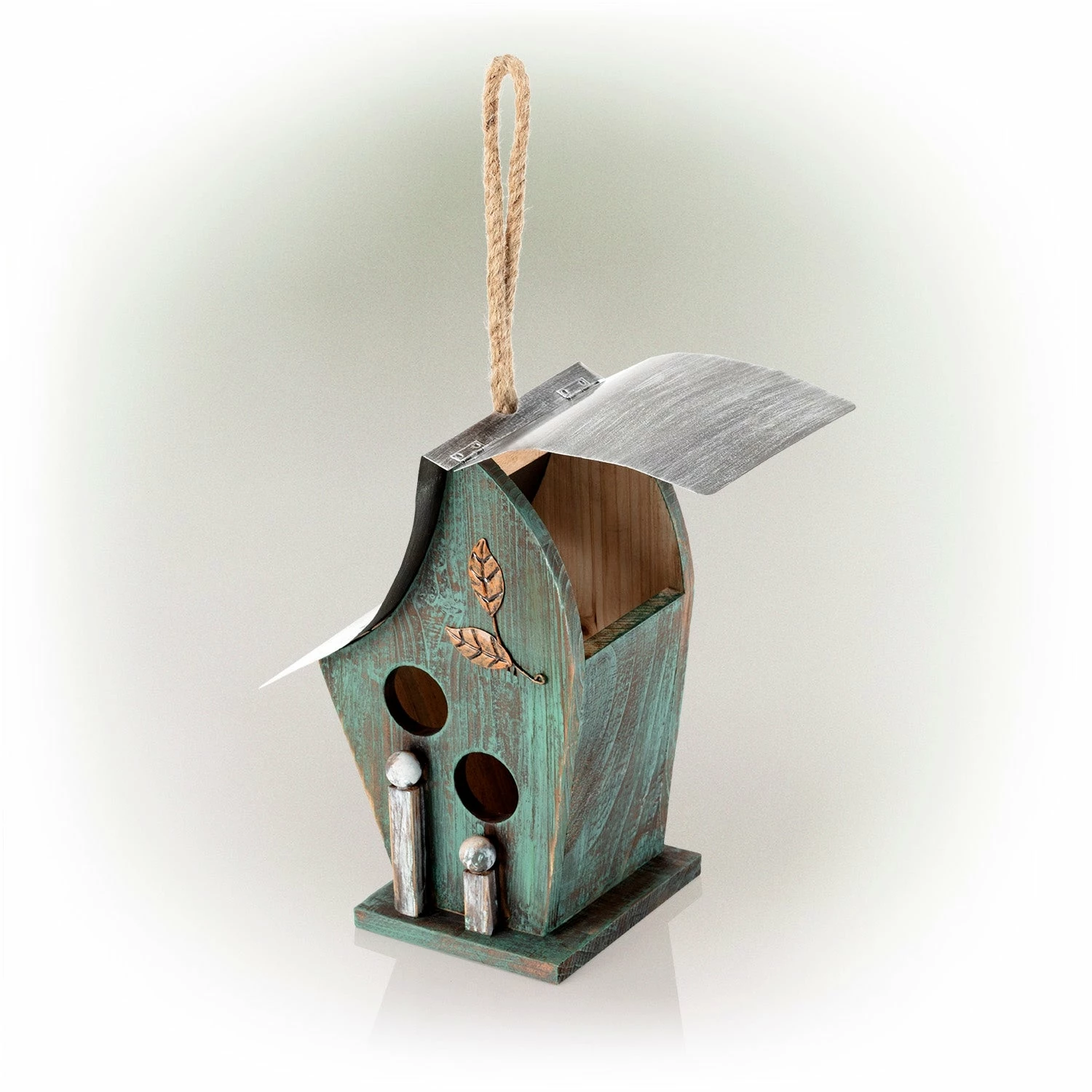 Cheap ⨠Alpine Corporation 12" Tall Outdoor Hanging Wooden Birdhouse, Turquoise 𧨠- Image 10