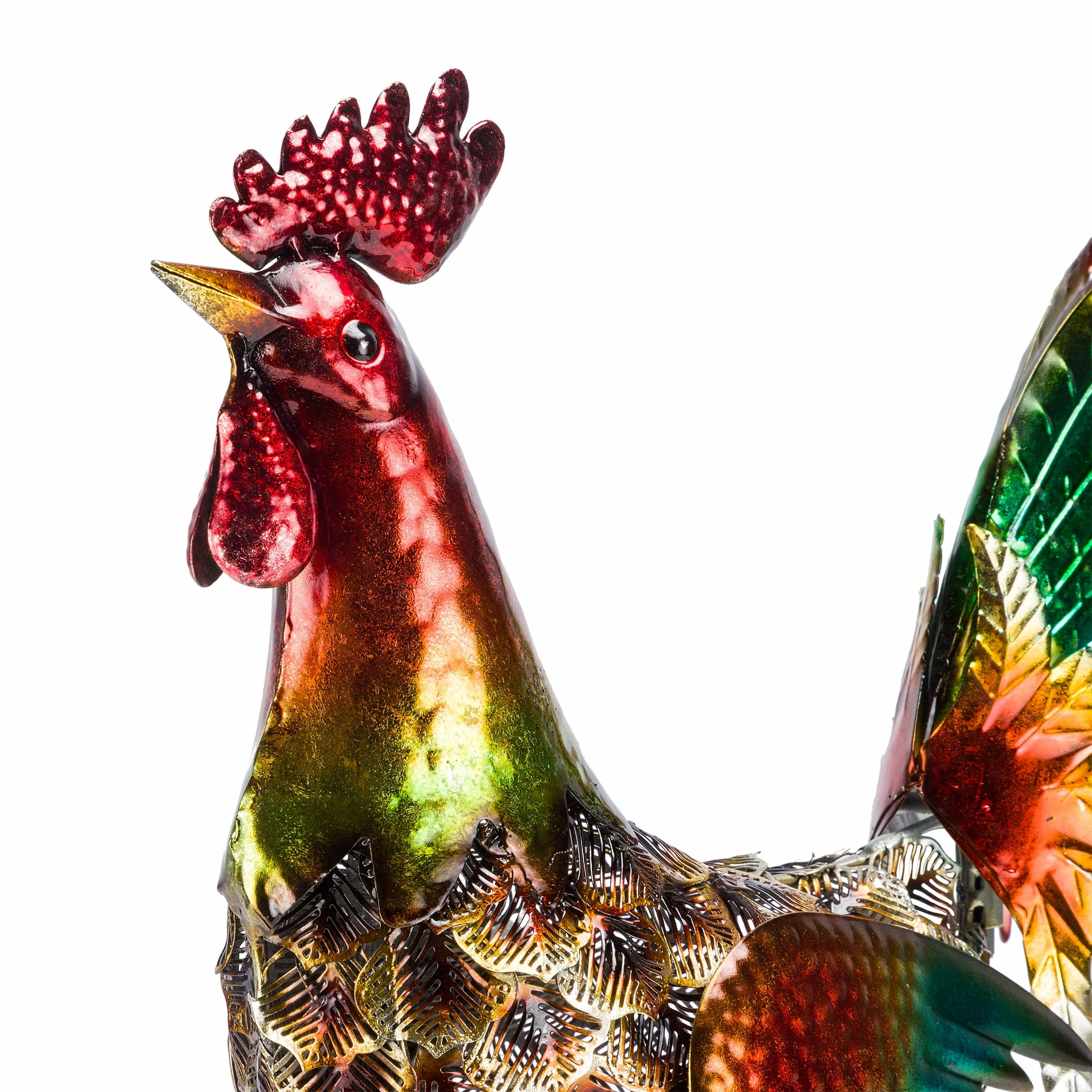 Flash Sale π Alpine Corporation 16" Tall Outdoor Metallic Rooster Standing Yard Statue Decoration Green β¨ - Image 10