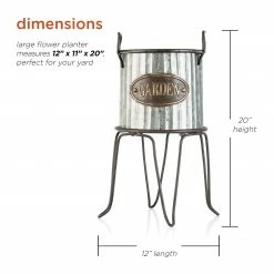 Best reviews of ✔️ Alpine Corporation 20" Tall Outdoor Large Metal Flower Can Planter With Stand - 12x11x20 🥰 -Alpine Corporation Sales Alpine 20 Inch Outdoor Large Metal Flower Can Planter with Stand