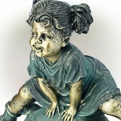 New π Alpine Corporation 26" Tall Indoor/Outdoor Girl Jumping Over Boy Statue Yard Art Decoration π 27 New π Alpine Corporation 26" Tall Indoor/Outdoor Girl Jumping Over Boy Statue Yard Art Decoration π -Alpine Corporation Sales Alpine 26 Inch Indoor Outdoor Girl Jumping Over Boy Statue 11