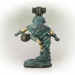New π Alpine Corporation 26" Tall Indoor/Outdoor Girl Jumping Over Boy Statue Yard Art Decoration π 29 New π Alpine Corporation 26" Tall Indoor/Outdoor Girl Jumping Over Boy Statue Yard Art Decoration π -Alpine Corporation Sales Alpine 26 Inch Indoor Outdoor Girl Jumping Over Boy Statue 13