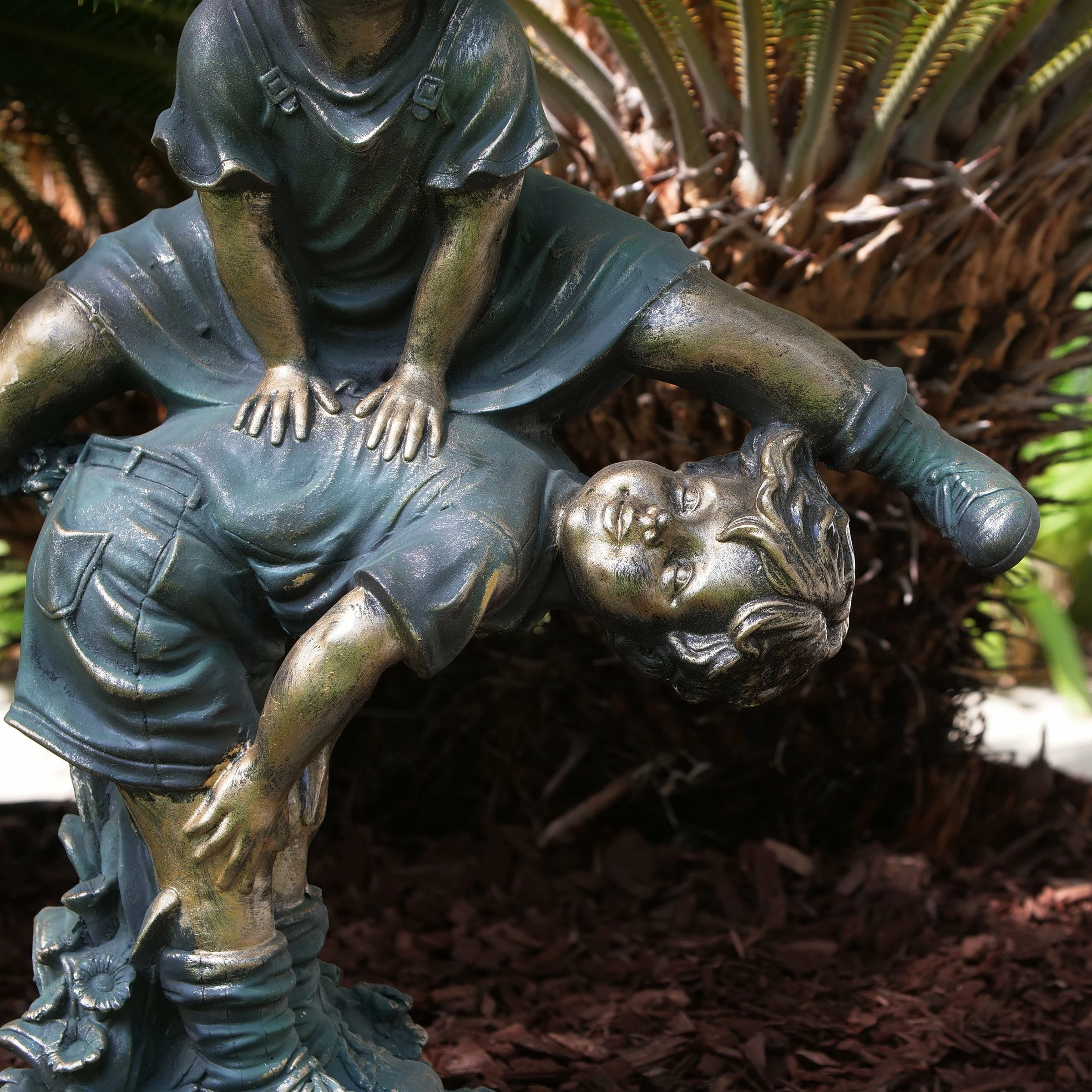 New π Alpine Corporation 26" Tall Indoor/Outdoor Girl Jumping Over Boy Statue Yard Art Decoration π 10 New π Alpine Corporation 26" Tall Indoor/Outdoor Girl Jumping Over Boy Statue Yard Art Decoration π - Image 8