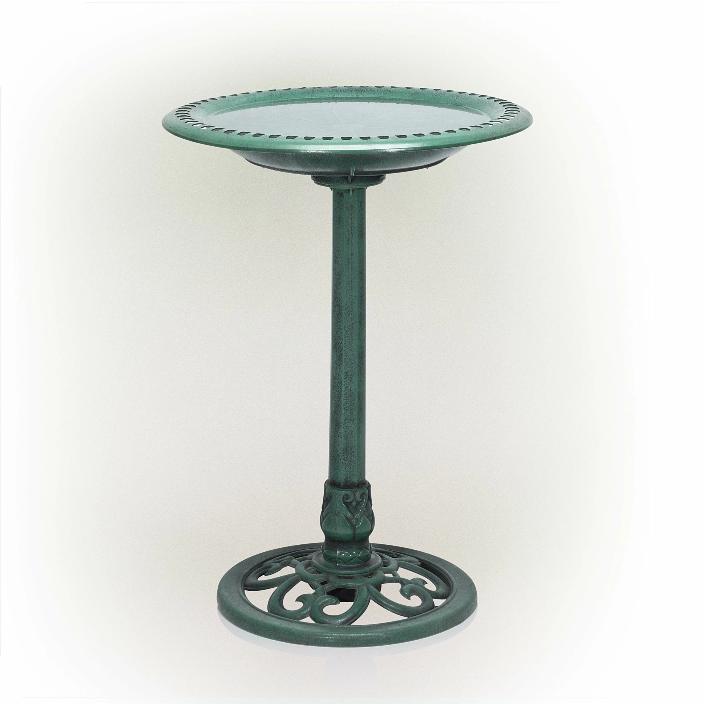 Cheapest βοΈ Alpine Corporation 28" Tall Outdoor Birdbath With Scrollwork Decoration Yard Statue βοΈ - Image 2
