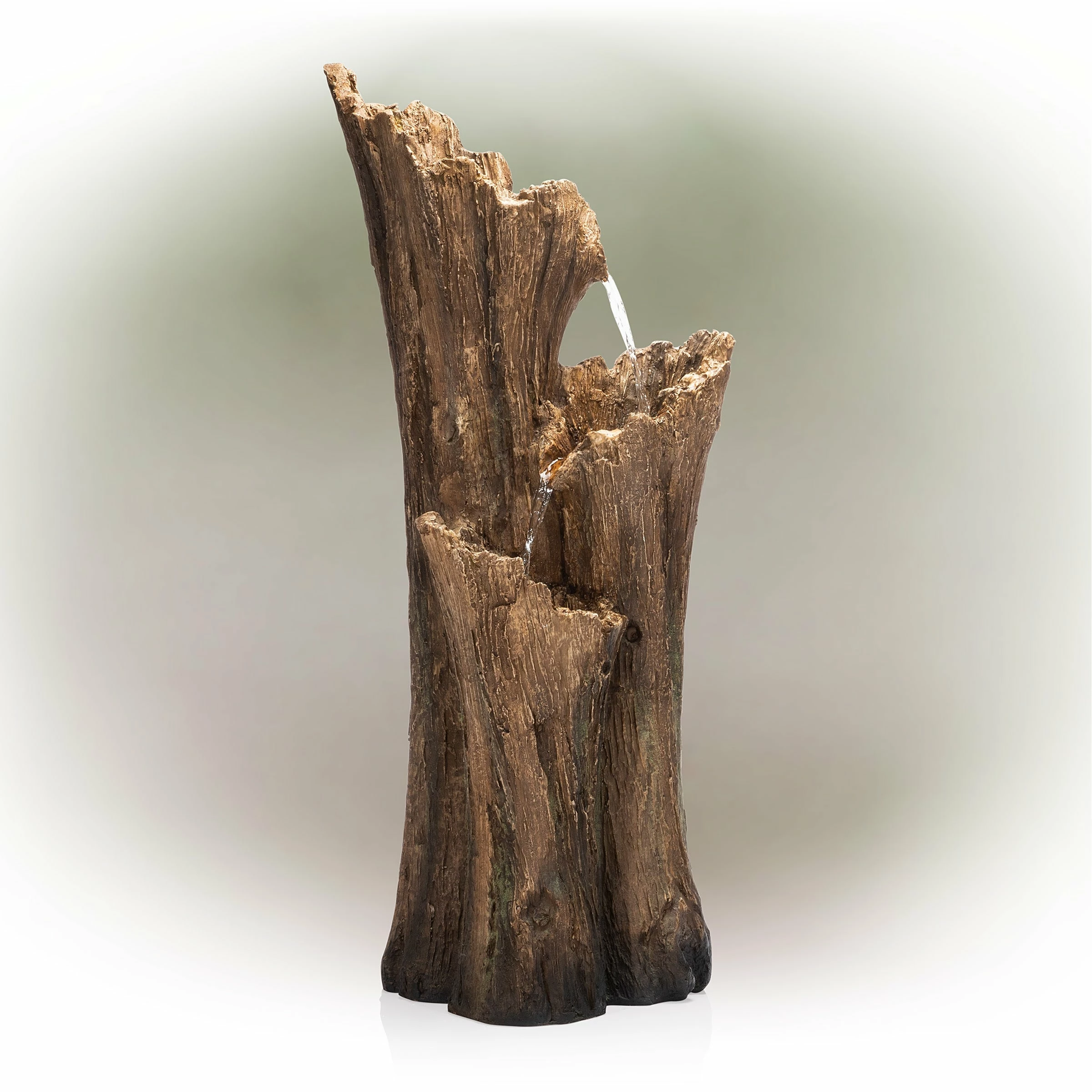 Wholesale π Alpine Corporation 39" Tall Outdoor 3-Tier Cascading Tree Bark Water Fountain With LED Lights β¨ - Image 2