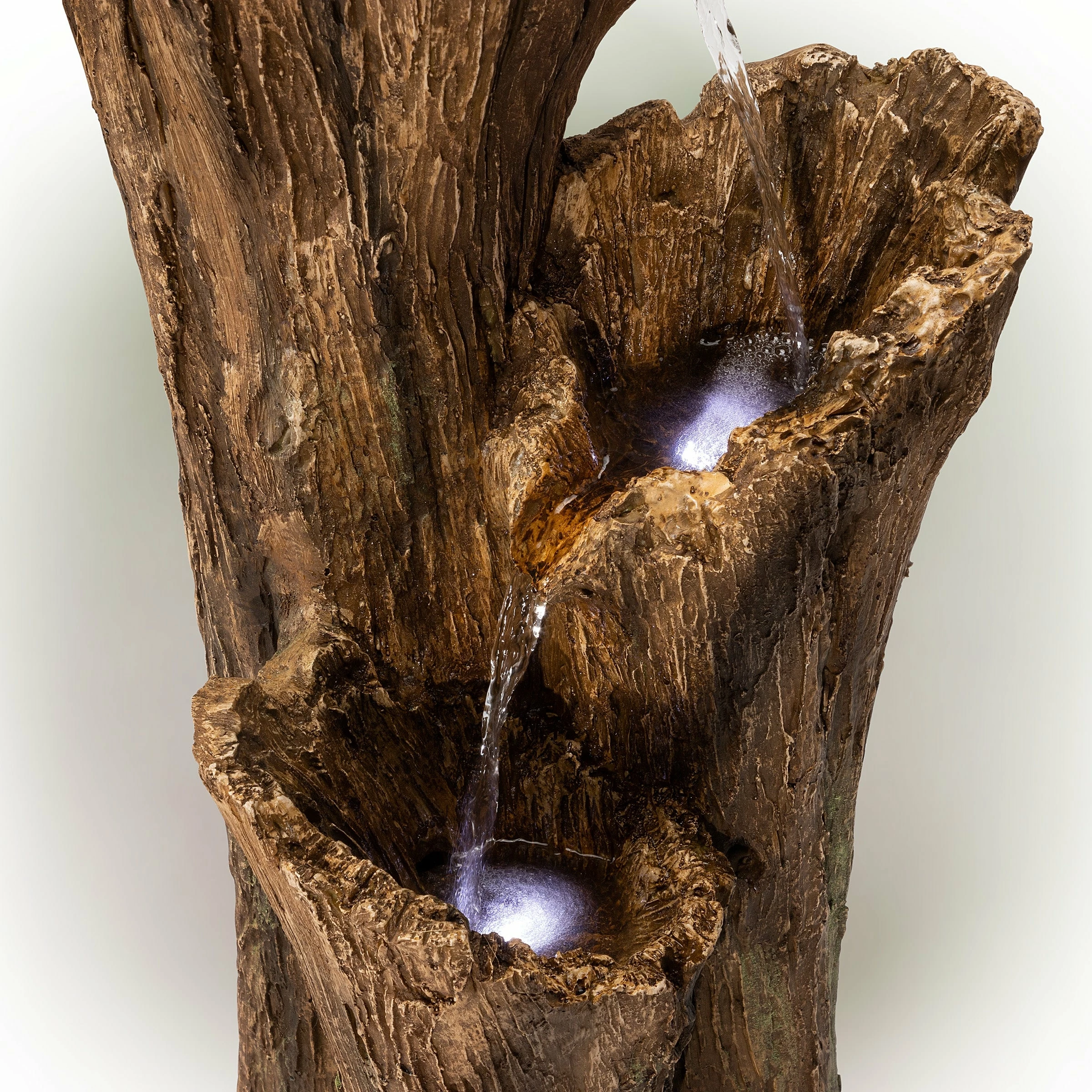 Wholesale π Alpine Corporation 39" Tall Outdoor 3-Tier Cascading Tree Bark Water Fountain With LED Lights β¨ - Image 11