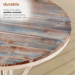 Buy 🎁 Alpine Corporation Indoor/Outdoor 3-Piece Wood And Metal Bistro Set Table And Folding Chairs Patio Seating 💯 -Alpine Corporation Sales Alpine 3 Piece Wood and Metal Bistro Set Table and Folding Chairs 6