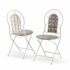 Buy 🎁 Alpine Corporation Indoor/Outdoor 3-Piece Wood And Metal Bistro Set Table And Folding Chairs Patio Seating 💯 -Alpine Corporation Sales Alpine 3 Piece Wood and Metal Bistro Set Table and Folding Chairs 8