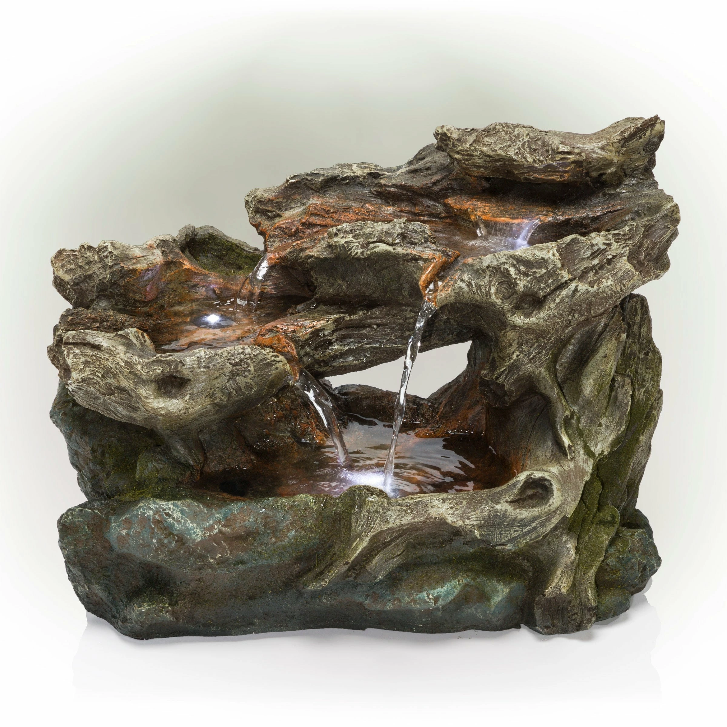 Promo π Alpine Corporation 10" Tall Tabletop 3-Tier Waterfall Rock Fountain With LED Lights π― - Image 2
