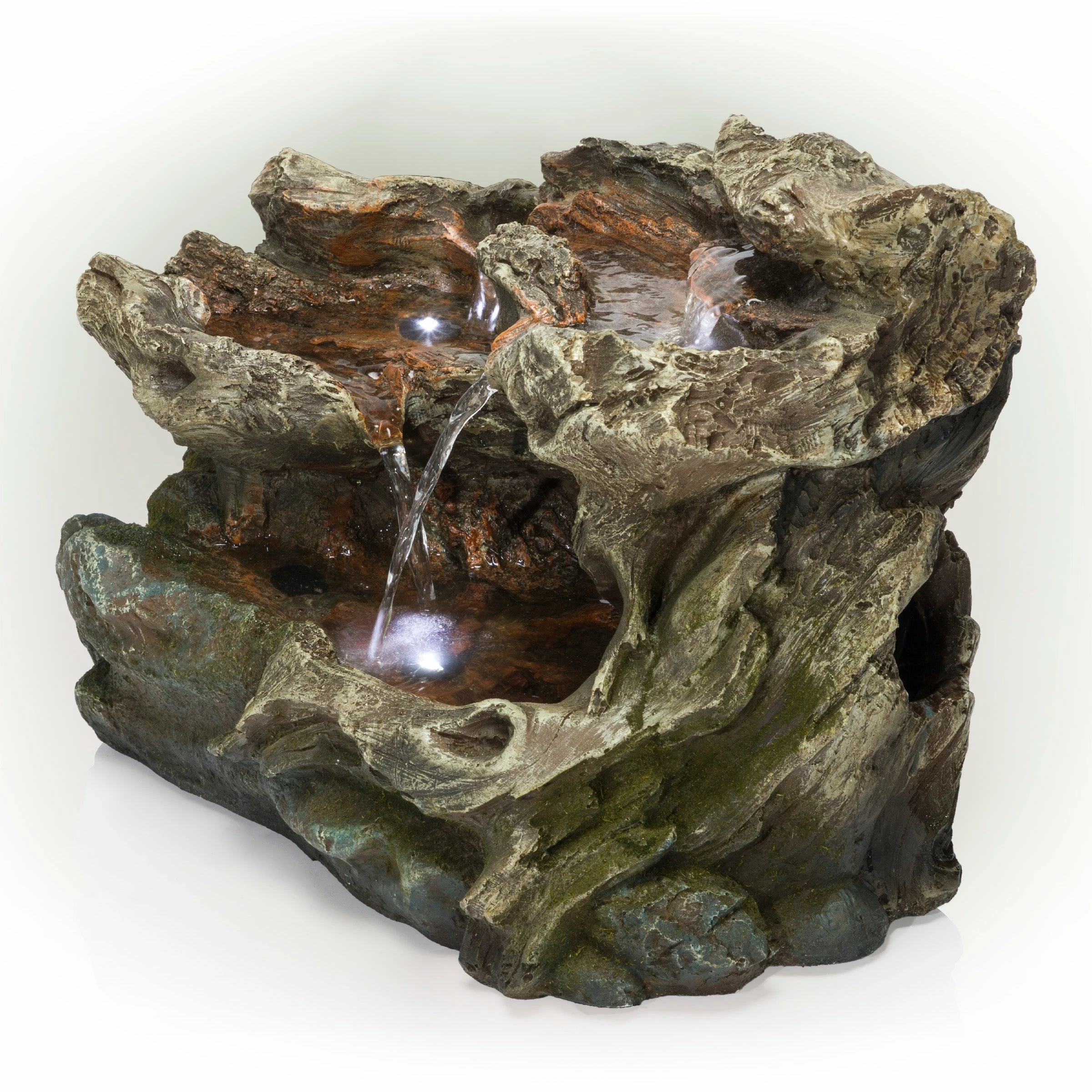 Promo π Alpine Corporation 10" Tall Tabletop 3-Tier Waterfall Rock Fountain With LED Lights π― - Image 8