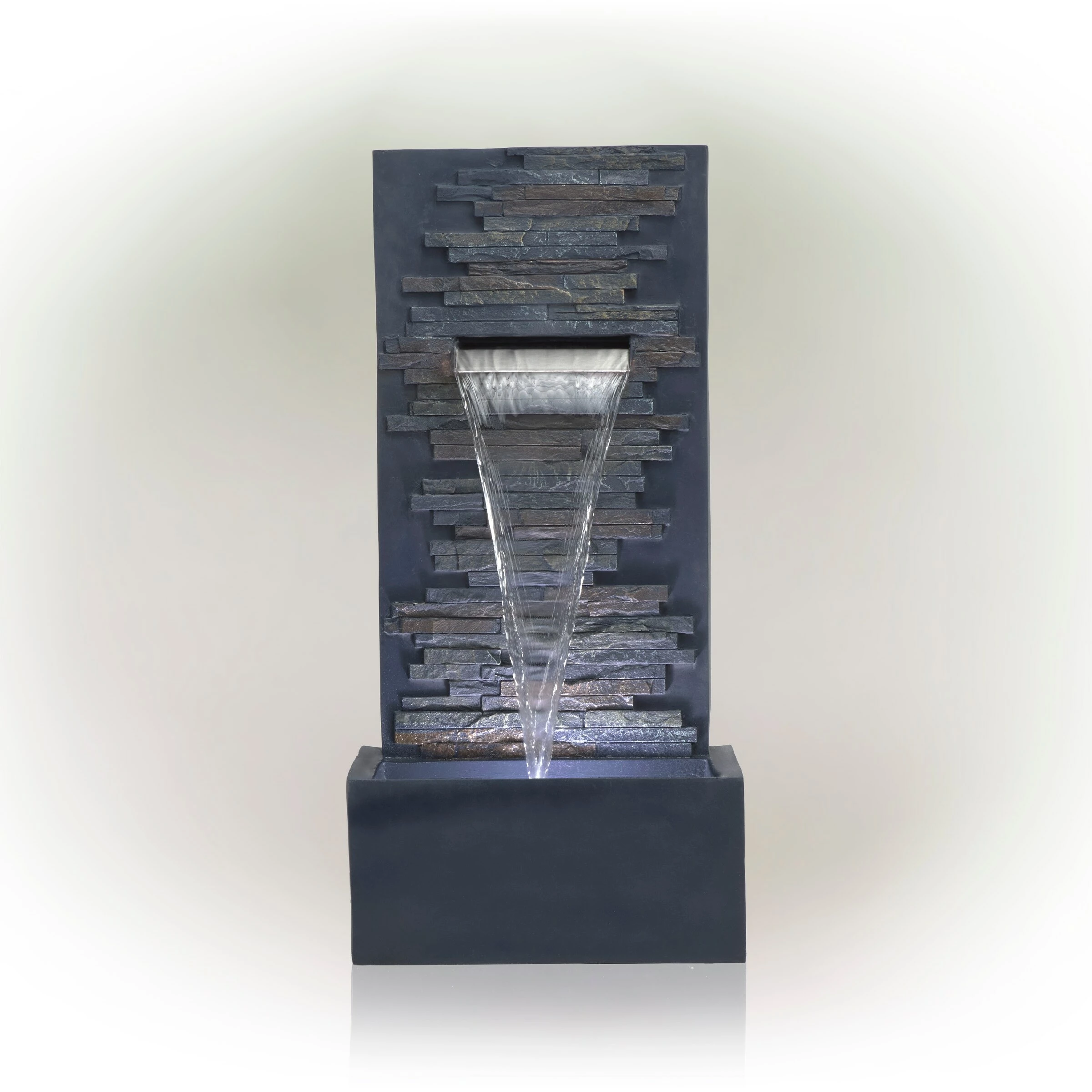 Wholesale π Alpine Corporation 32" Tall Cascading Stone Wall Fountain Decoration With LED Lights 𧨠- Image 2