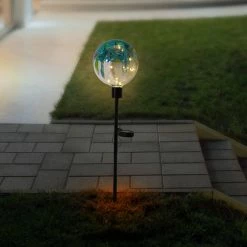 Best Pirce π₯ Alpine Corporation 33" Tall Outdoor Solar Globe Garden Stake With LED Lights, Multicolor β¨