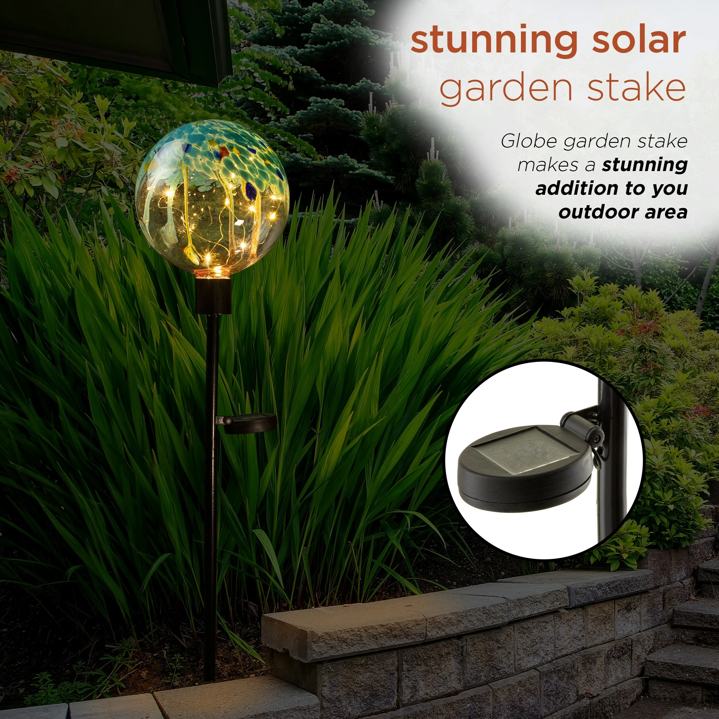 Best Pirce π₯ Alpine Corporation 33" Tall Outdoor Solar Globe Garden Stake With LED Lights, Multicolor β¨ - Image 6