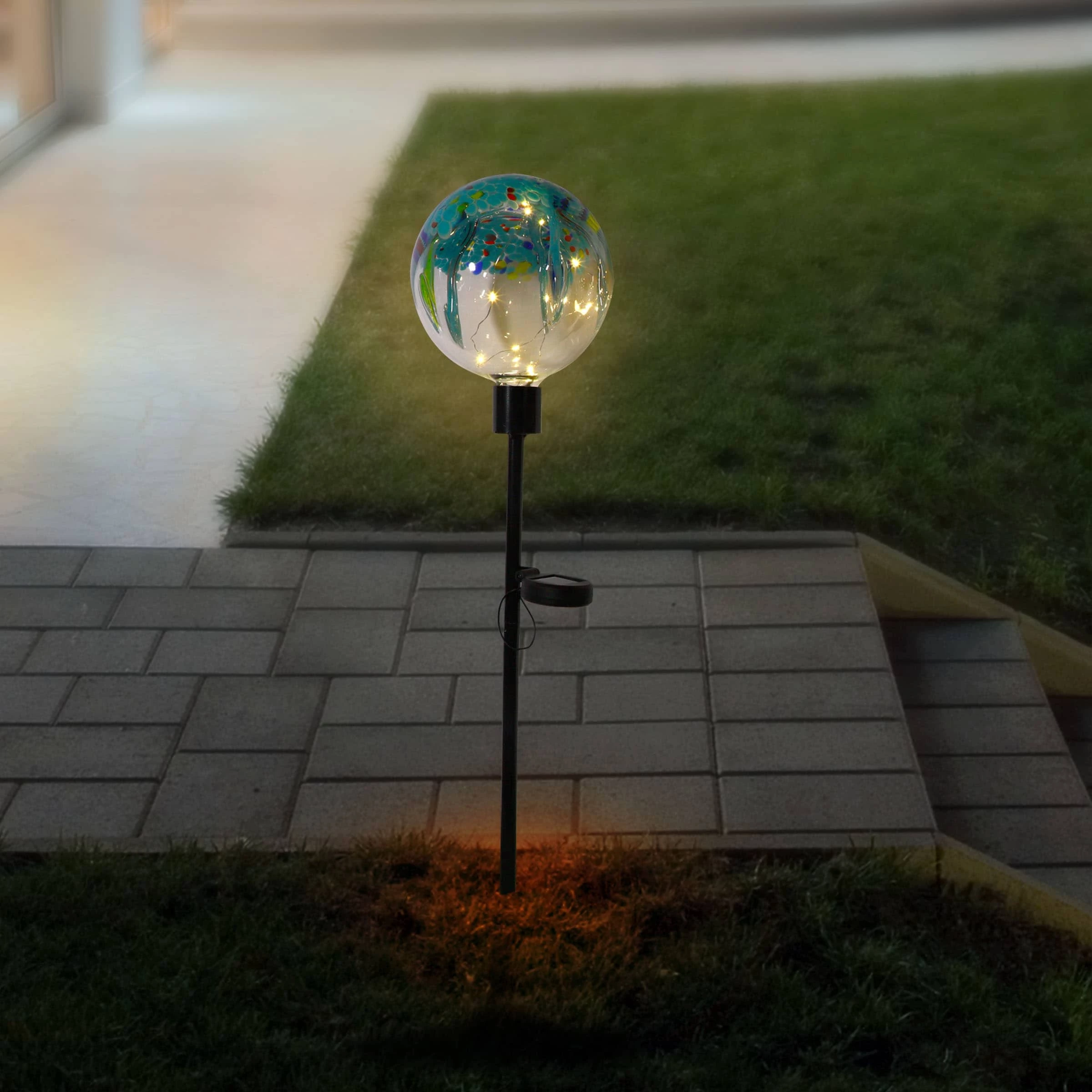 Best Pirce π₯ Alpine Corporation 33" Tall Outdoor Solar Globe Garden Stake With LED Lights, Multicolor β¨