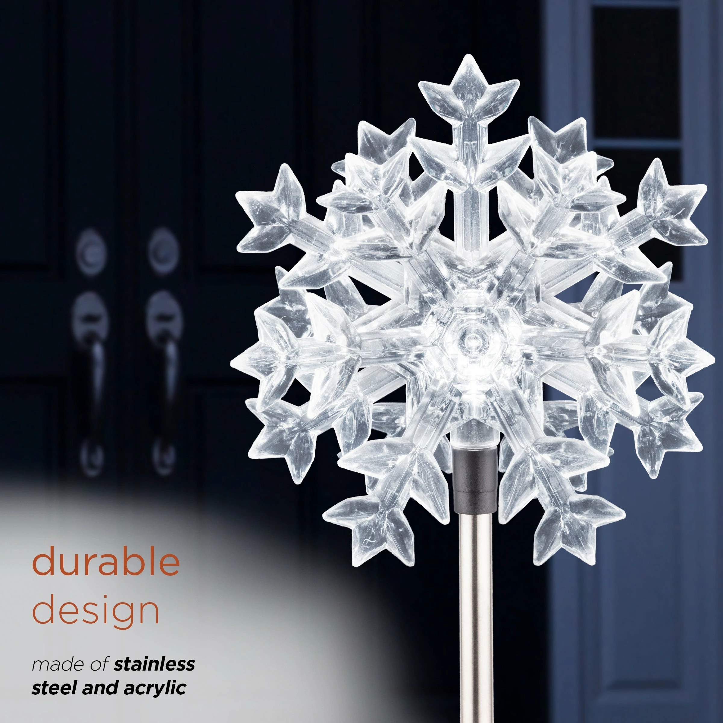 Deals 𧨠Alpine Corporation 33"H Outdoor Solar 3D Snowflake Garden Lawn Stakes With LED Lights (Set Of 2) - White π - Image 7