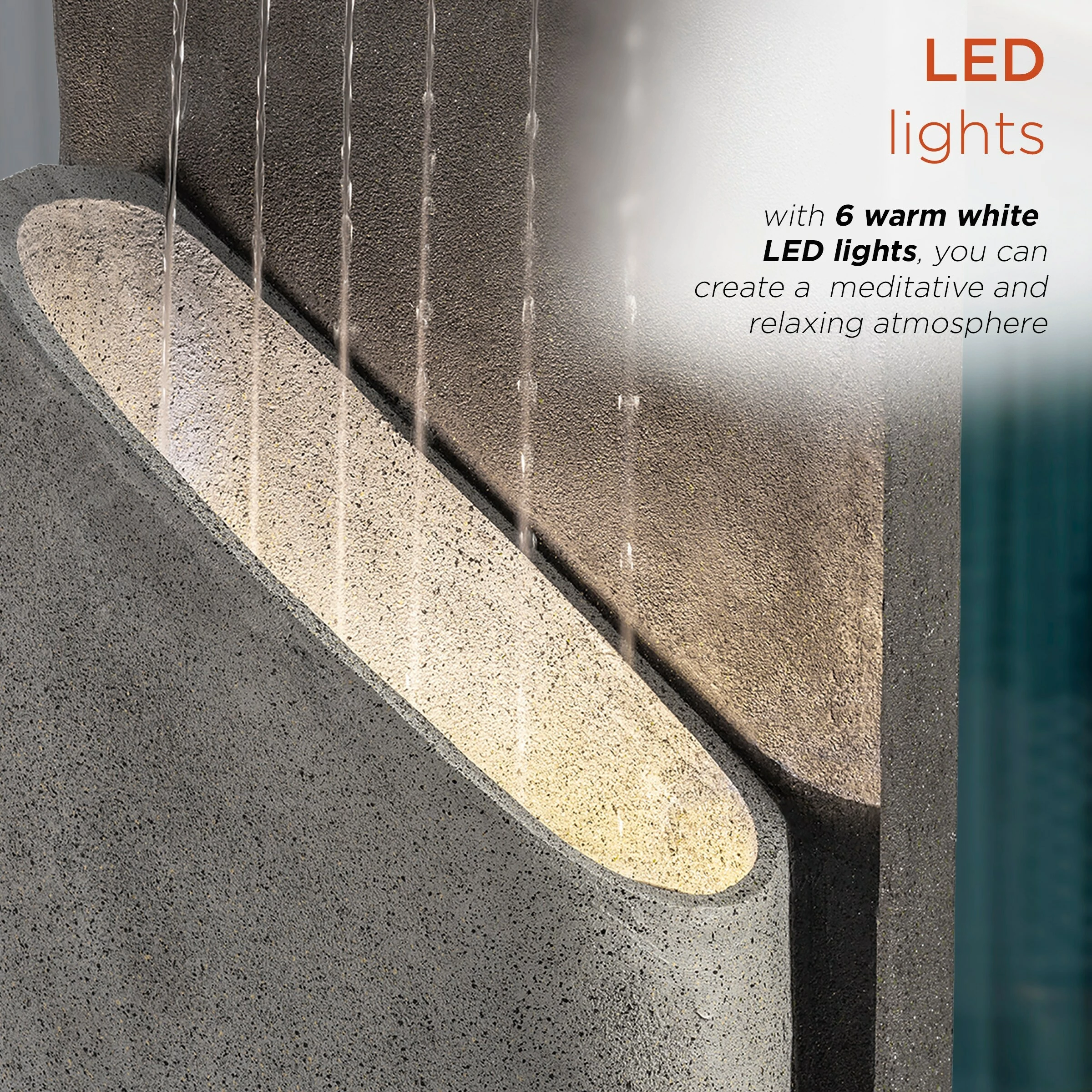 Discount π Alpine Corporation 40" Tall Indoor/Outdoor Infinity Calming Floor Fountain, Grey π - Image 5