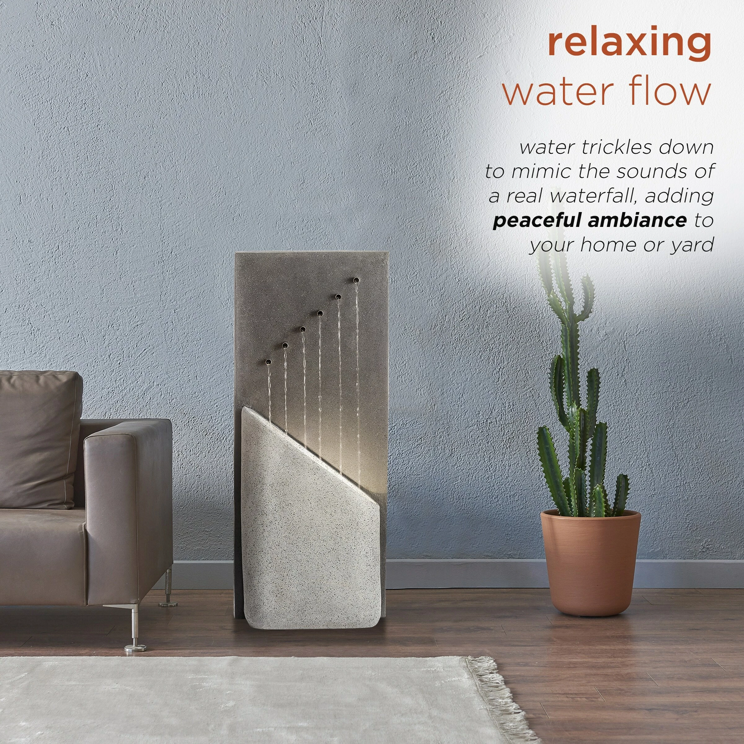 Discount π Alpine Corporation 40" Tall Indoor/Outdoor Infinity Calming Floor Fountain, Grey π - Image 6