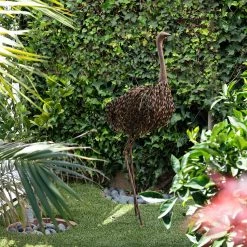 Buy ✔️ Alpine Corporation 45" Tall Outdoor Metal Peaking Ostrich Standing Yard Statue Decoration ✔️