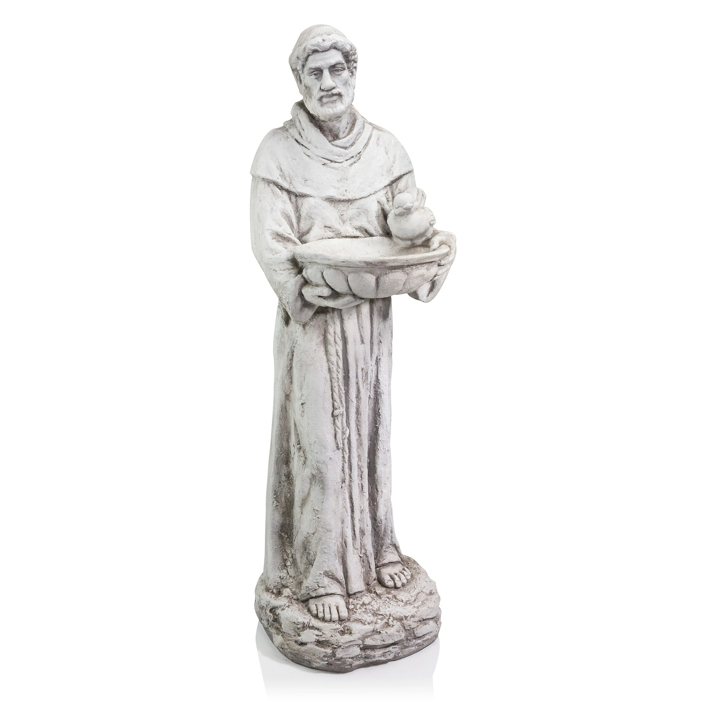 Outlet π₯ Alpine Corporation 45" Tall Outdoor Saint Francis Birdbath Statue Yard Art Decoration, Light Gray π― - Image 11