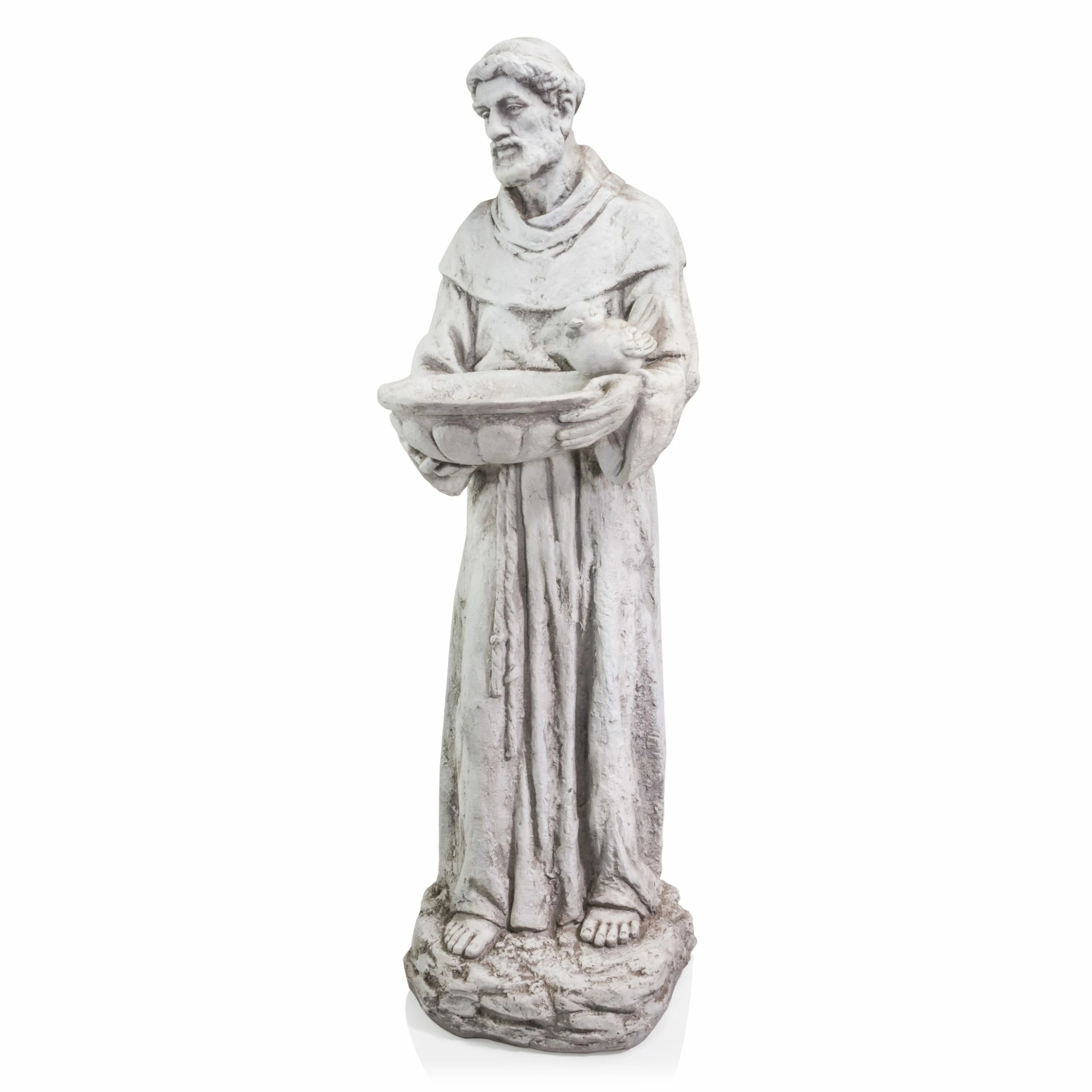 Outlet π₯ Alpine Corporation 45" Tall Outdoor Saint Francis Birdbath Statue Yard Art Decoration, Light Gray π― - Image 12