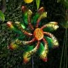 Deals ⭐ Alpine Corporation 64" Tall Floral Windmill Stake With Jeweled Kinetic Spinner, Green And Orange 🔔