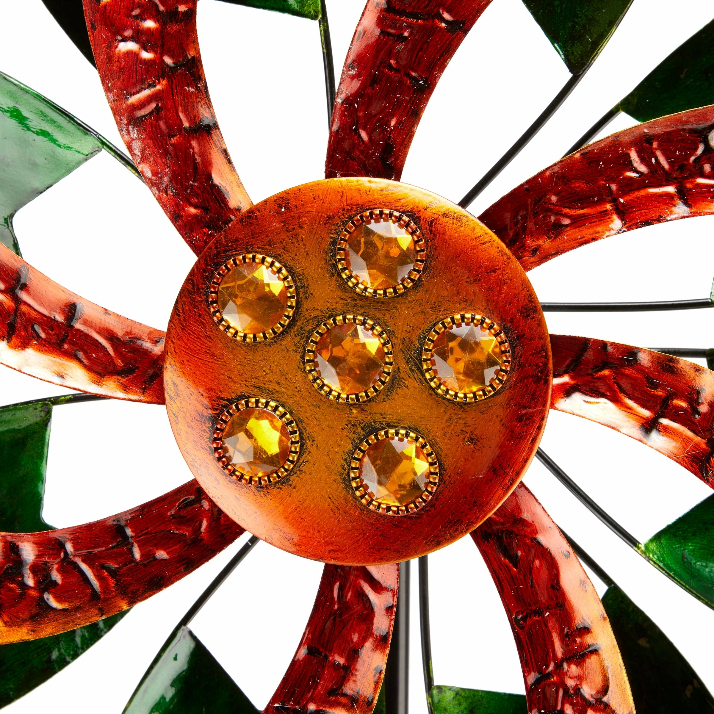 Deals β Alpine Corporation 64" Tall Floral Windmill Stake With Jeweled Kinetic Spinner, Green And Orange π - Image 13