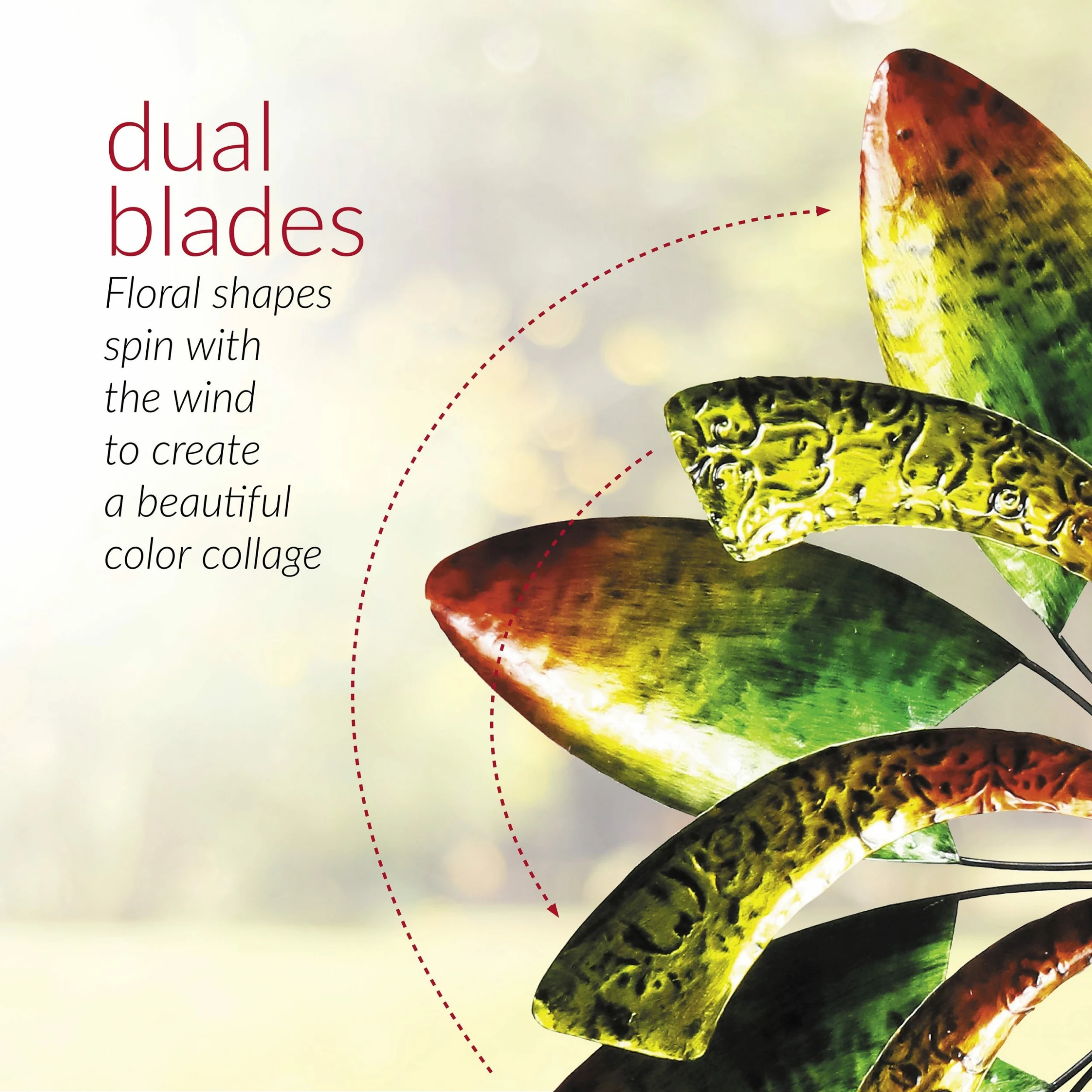 Deals β Alpine Corporation 64" Tall Floral Windmill Stake With Jeweled Kinetic Spinner, Green And Orange π - Image 5