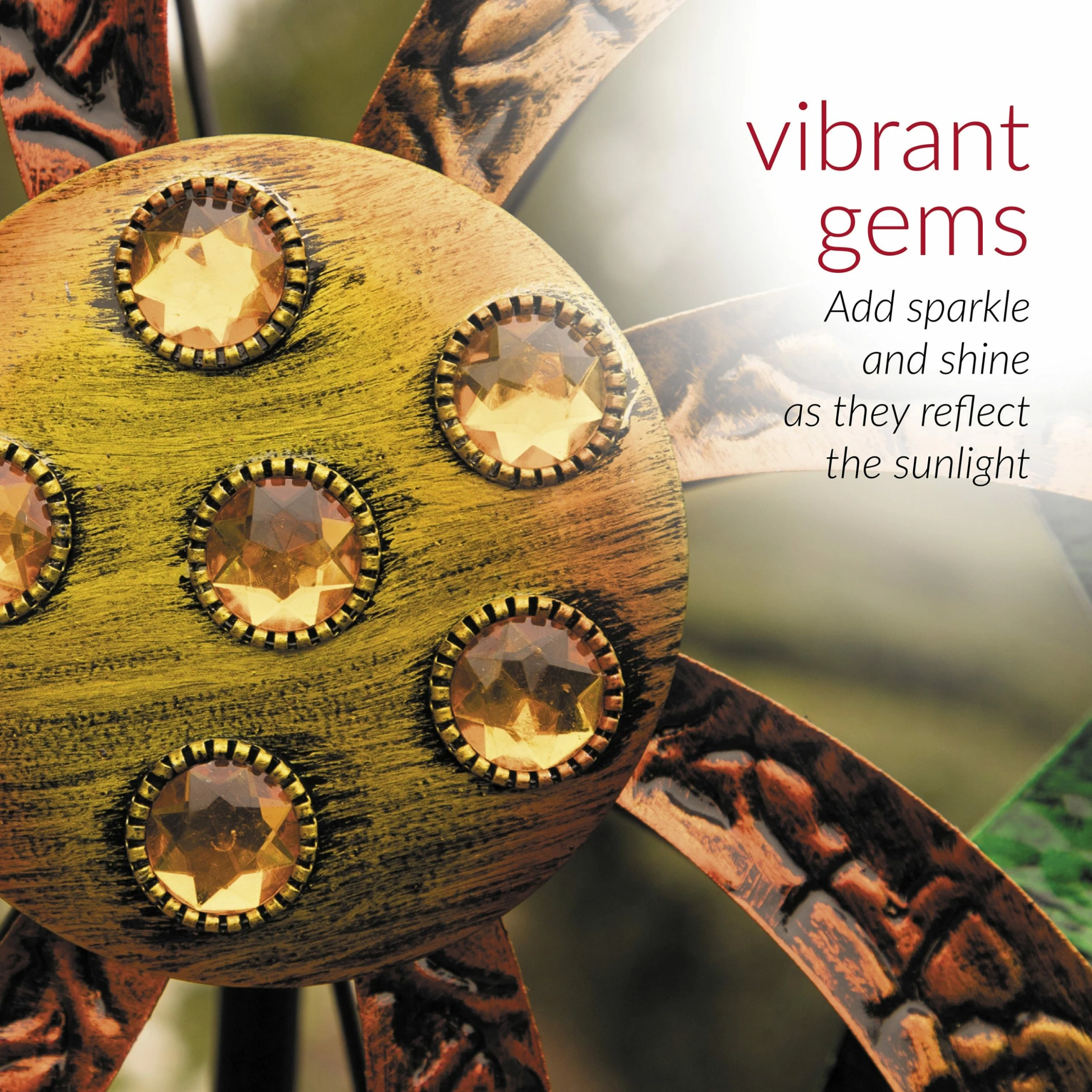 Deals β Alpine Corporation 64" Tall Floral Windmill Stake With Jeweled Kinetic Spinner, Green And Orange π - Image 6