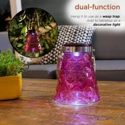 Coupon 🤩 Alpine Corporation 7" Tall Solar LED Wasp Trap, Set Of 2 Pink 🤩 -Alpine Corporation Sales Alpine 7 Inch Solar Pink LED Wasp Trap2C Set of 2 4