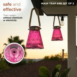 Coupon 🤩 Alpine Corporation 7" Tall Solar LED Wasp Trap, Set Of 2 Pink 🤩 -Alpine Corporation Sales Alpine 7 Inch Solar Pink LED Wasp Trap2C Set of 2 6