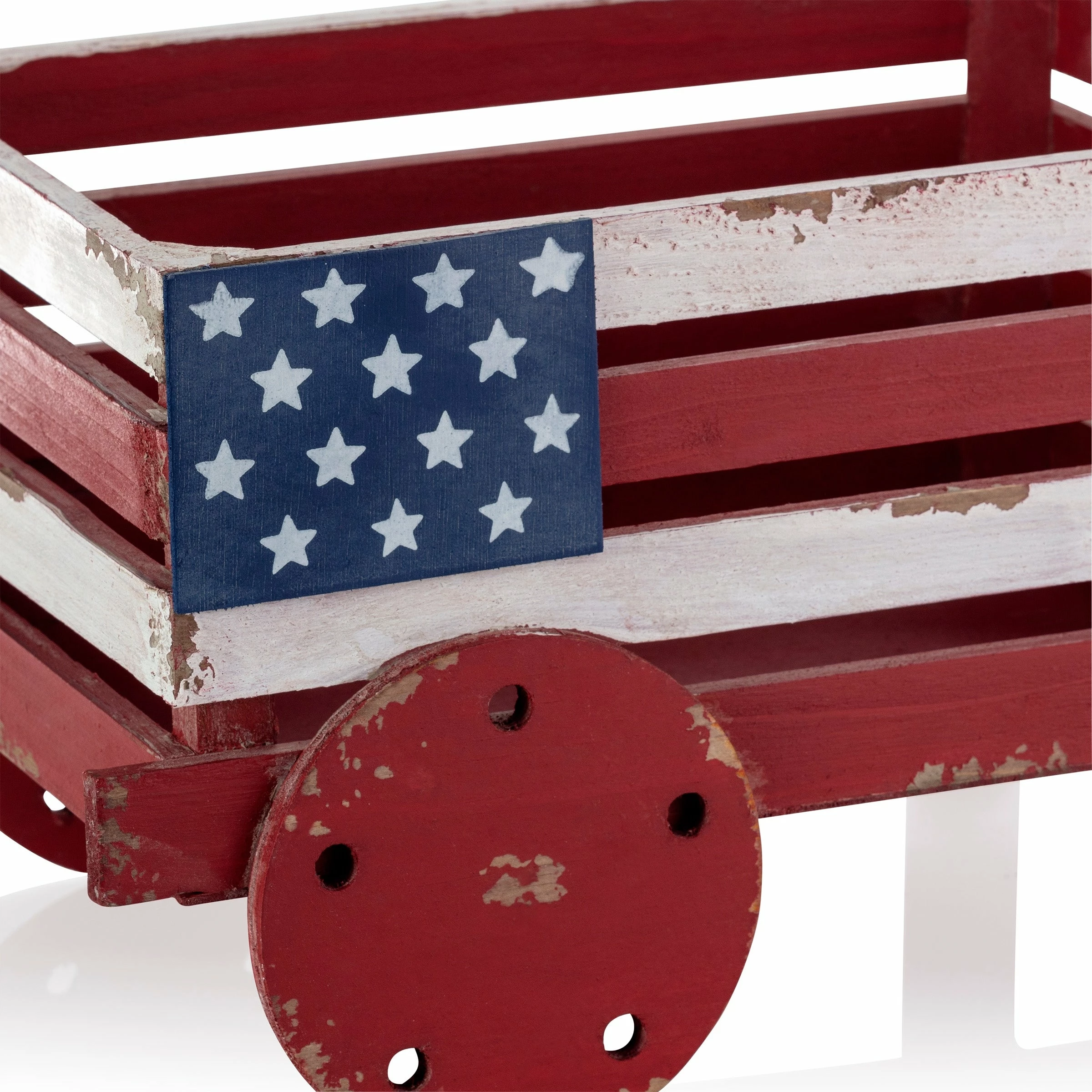 Outlet 𧨠Alpine Corporation 9" Tall Indoor/Outdoor Rustic Wooden American Flag Wheelbarrow Planter βοΈ - Image 12