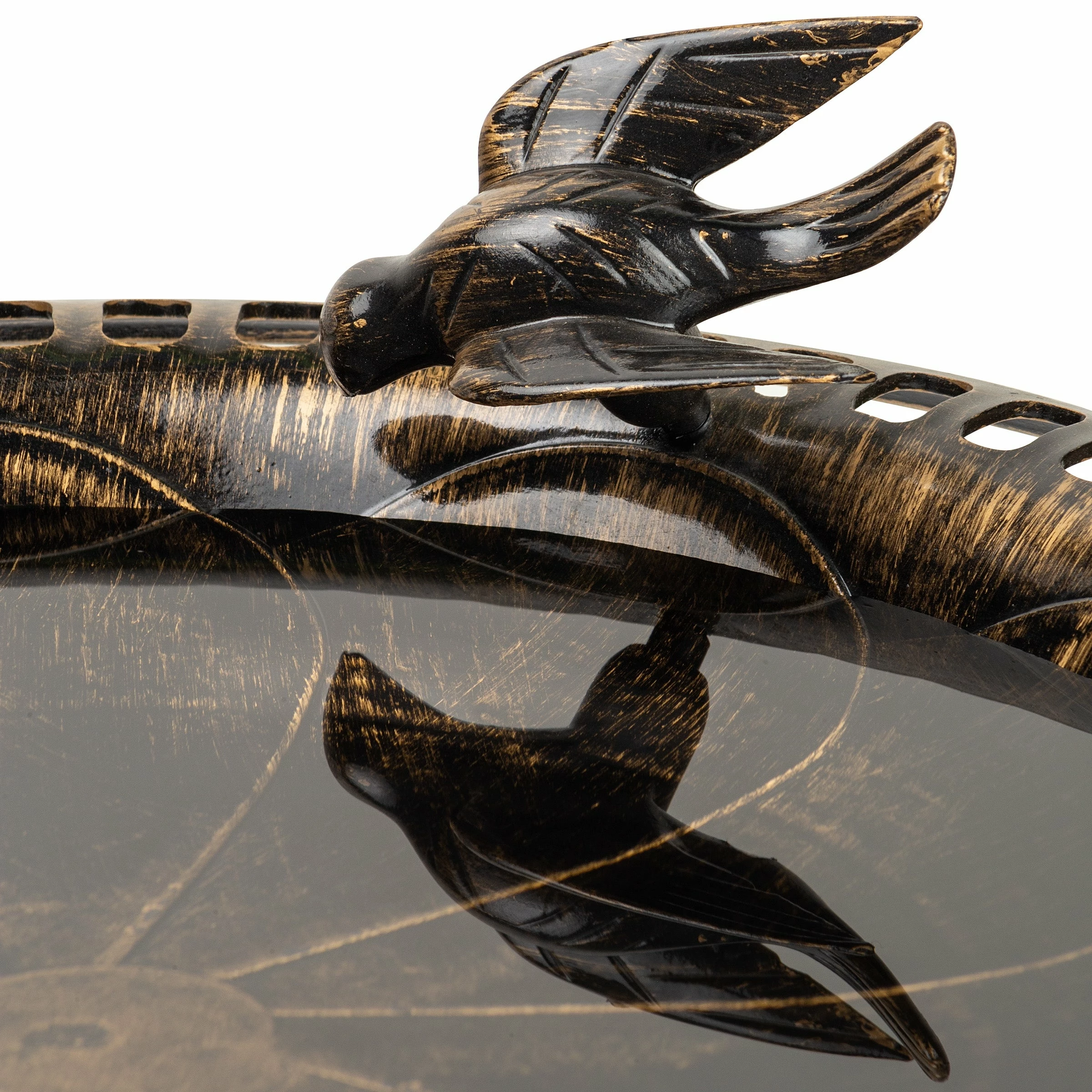 Flash Sale π₯° Alpine Corporation 27" Tall Outdoor Antique Style Bronze Birdbath Bowl With Bird Figurine π€© - Image 10