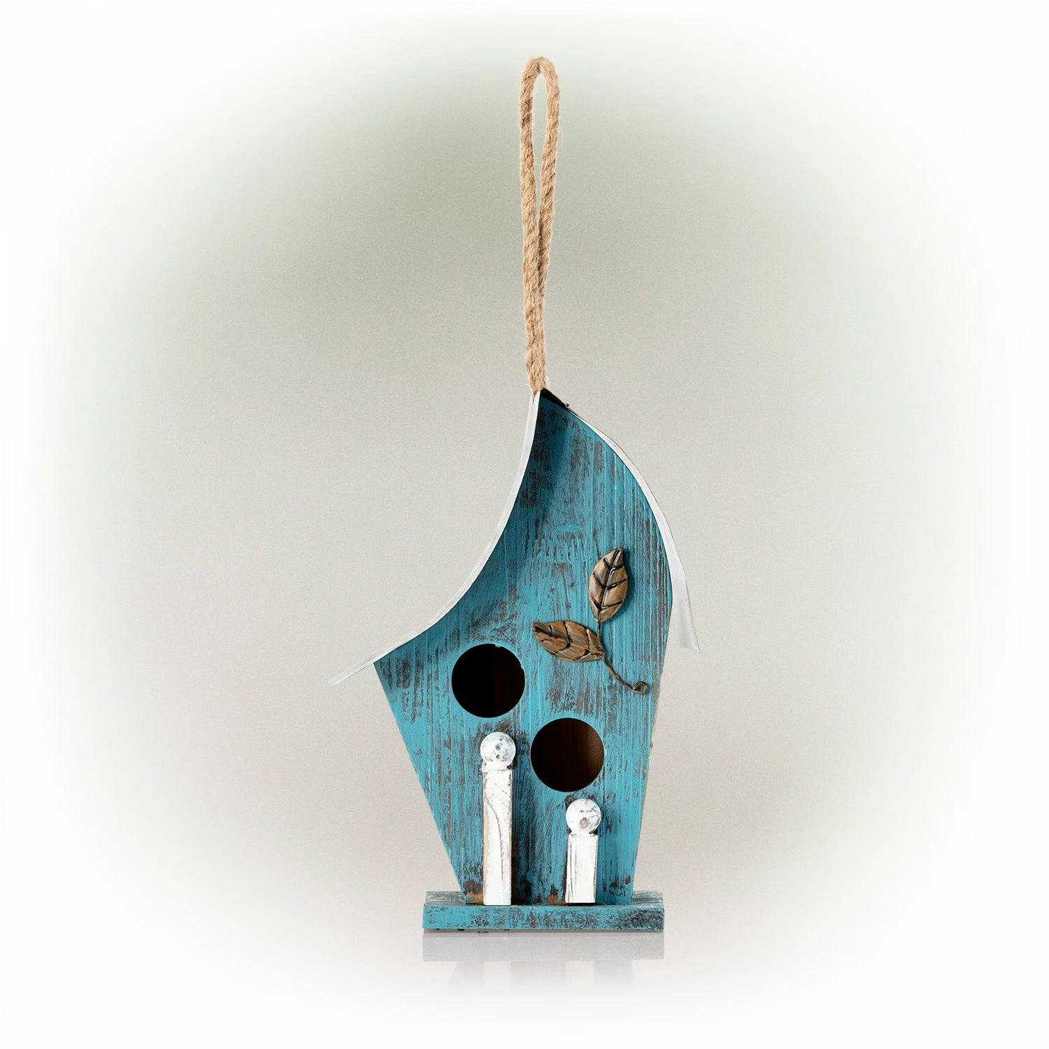 Flash Sale π Alpine Corporation 12" Tall Outdoor Hanging Wood And Metal Birdhouse, Blue β - Image 2