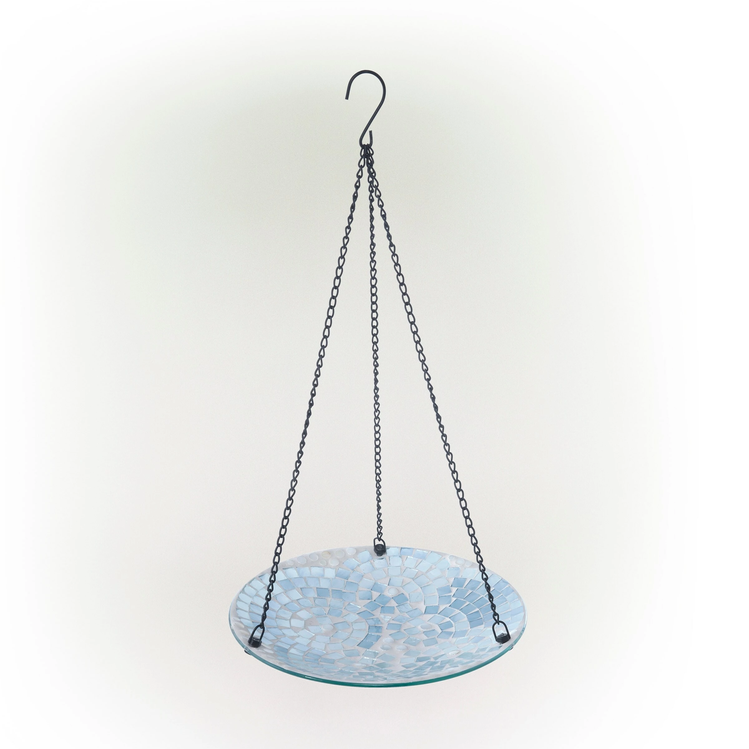 Flash Sale π Alpine Corporation 10" Round Glass Mosaic Hanging Birdbath, Blue β¨ - Image 2