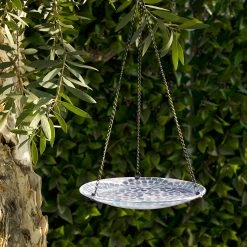 Flash Sale π Alpine Corporation 10" Round Glass Mosaic Hanging Birdbath, Blue β¨