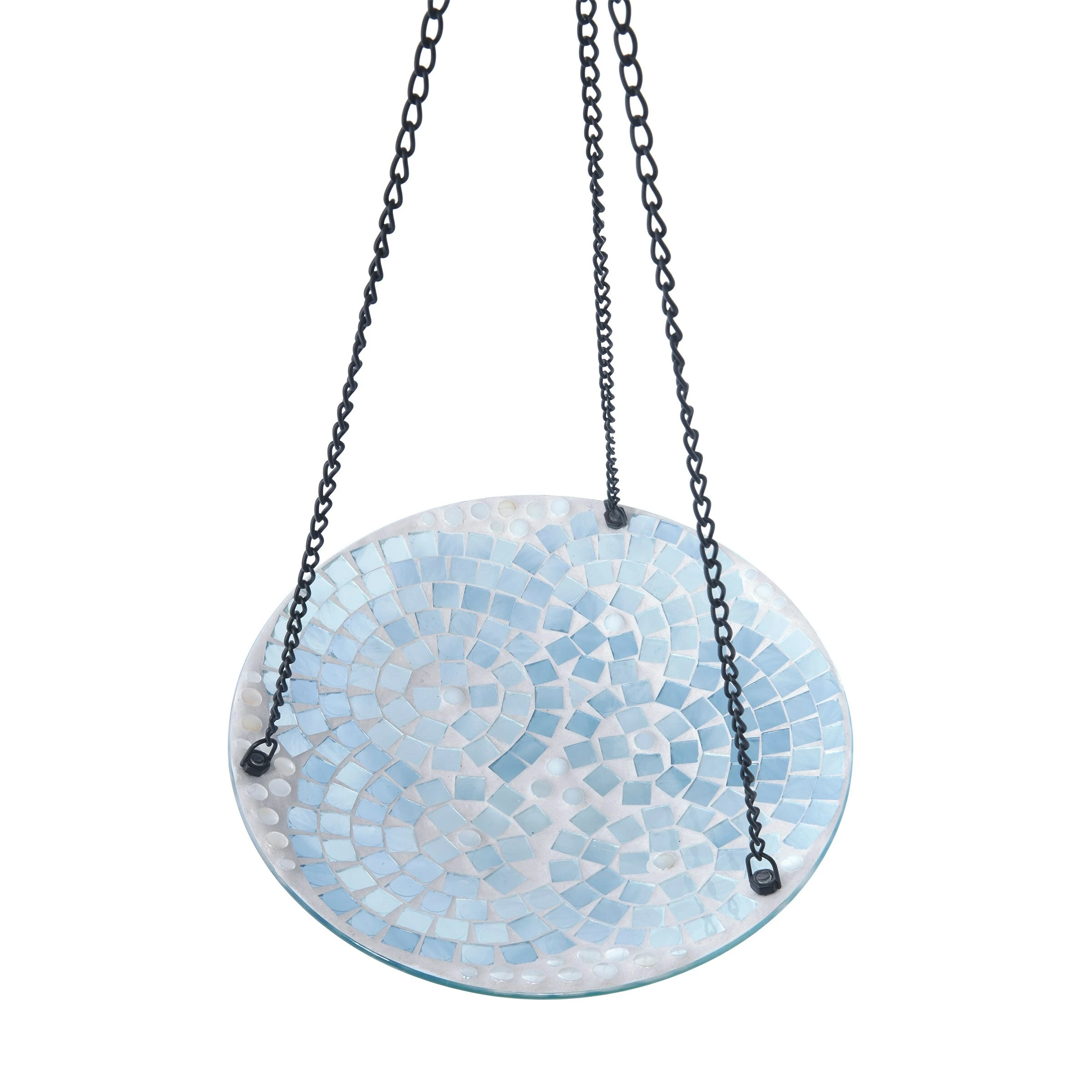 Flash Sale π Alpine Corporation 10" Round Glass Mosaic Hanging Birdbath, Blue β¨ - Image 9