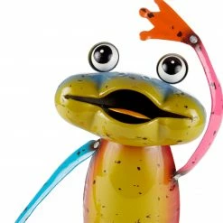 Best Sale 🧨 Alpine Corporation 11"H Indoor/Outdoor Colorful Metal Stretching Yoga Frog Decorative Garden Statue 🥰 -Alpine Corporation Sales Alpine Corporation 1122H Indoor Outdoor Colorful Metal Stretching Yoga Frog Decorative Garden Statue 10