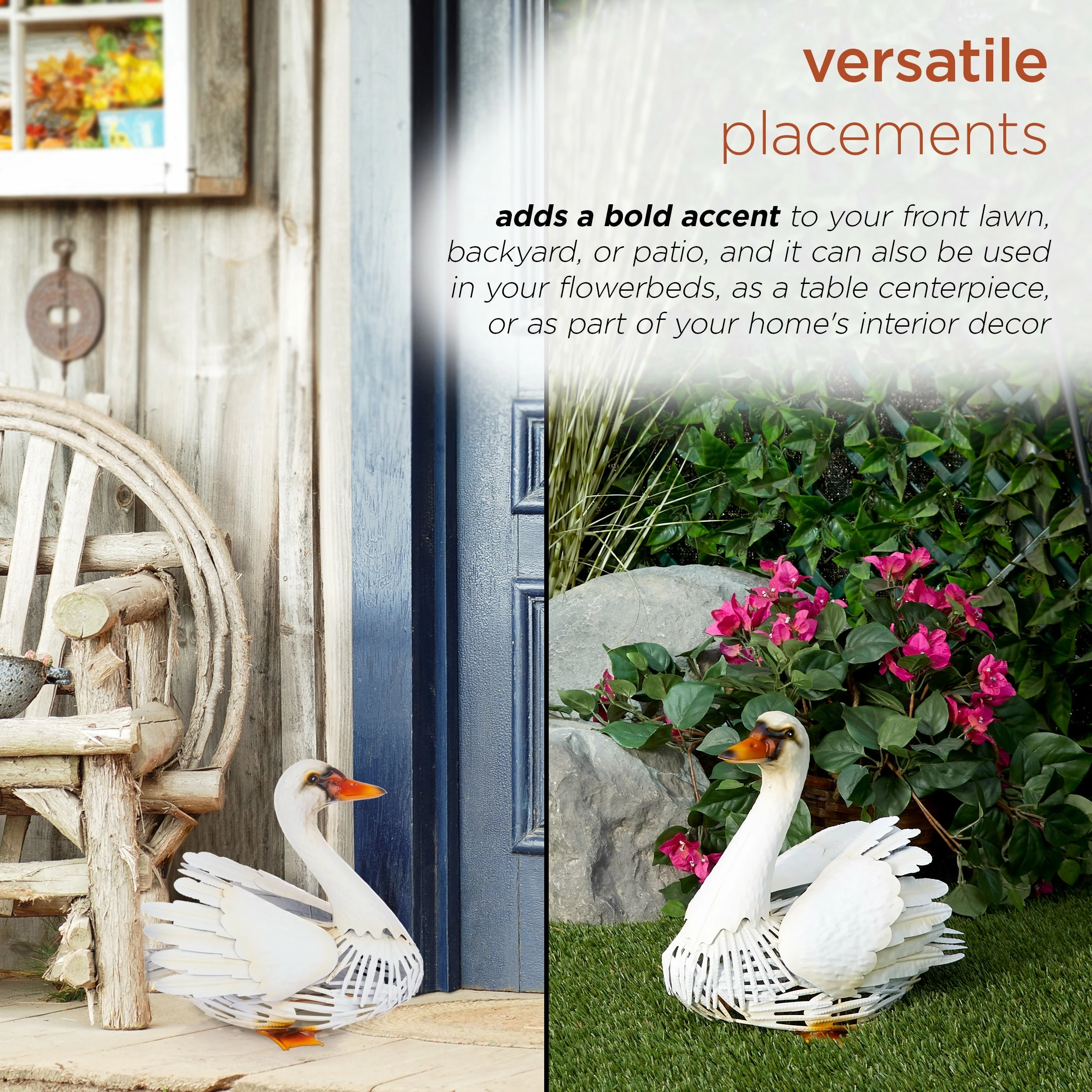 Cheap π₯° Alpine Corporation 11"H Indoor/Outdoor Metal White Swan Decorative Garden Statue β¨ - Image 5