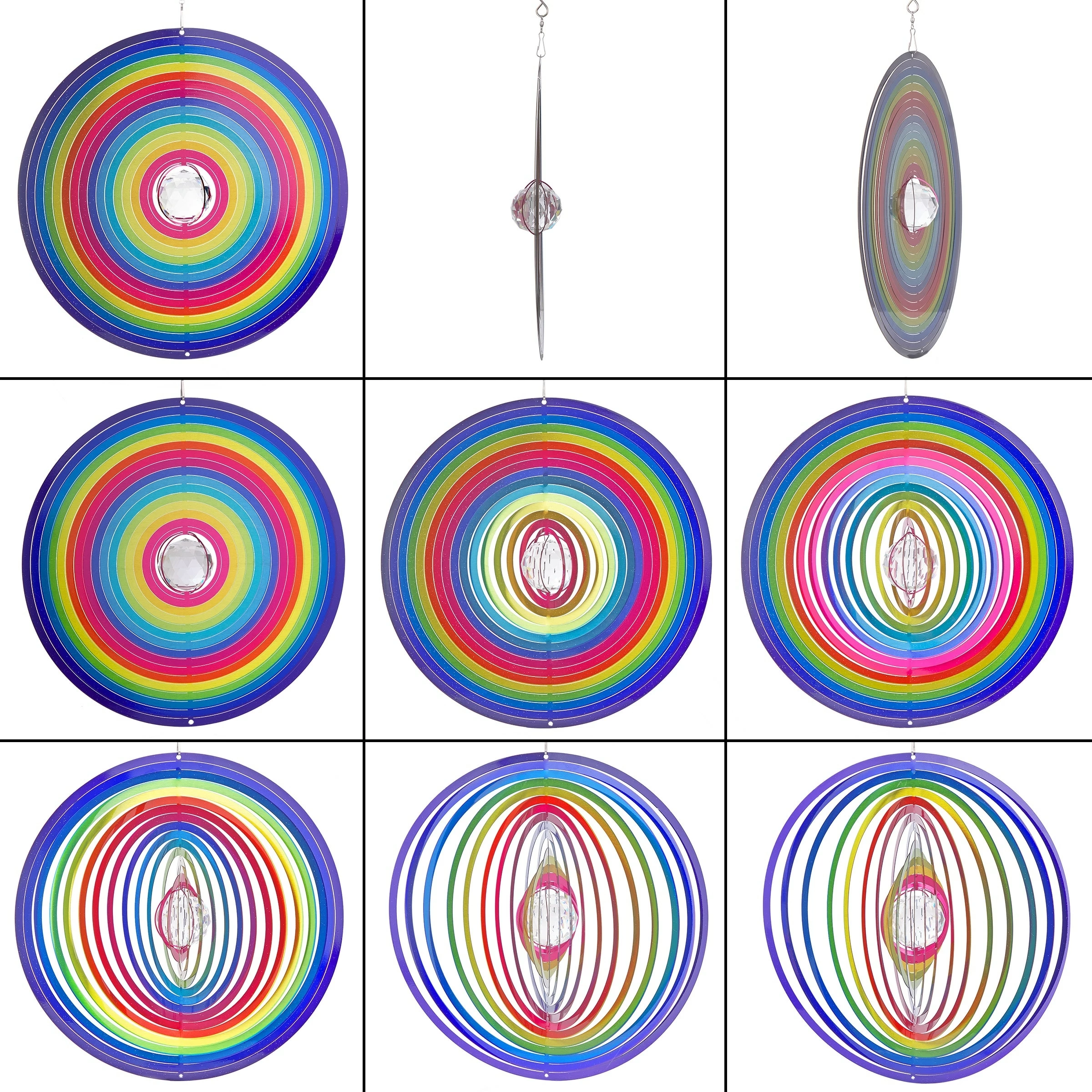 Deals π Alpine Corporation 12" Round Outdoor Hanging Rainbow Metal Planet Wind Spinner With Clear Glass Ball βοΈ - Image 11