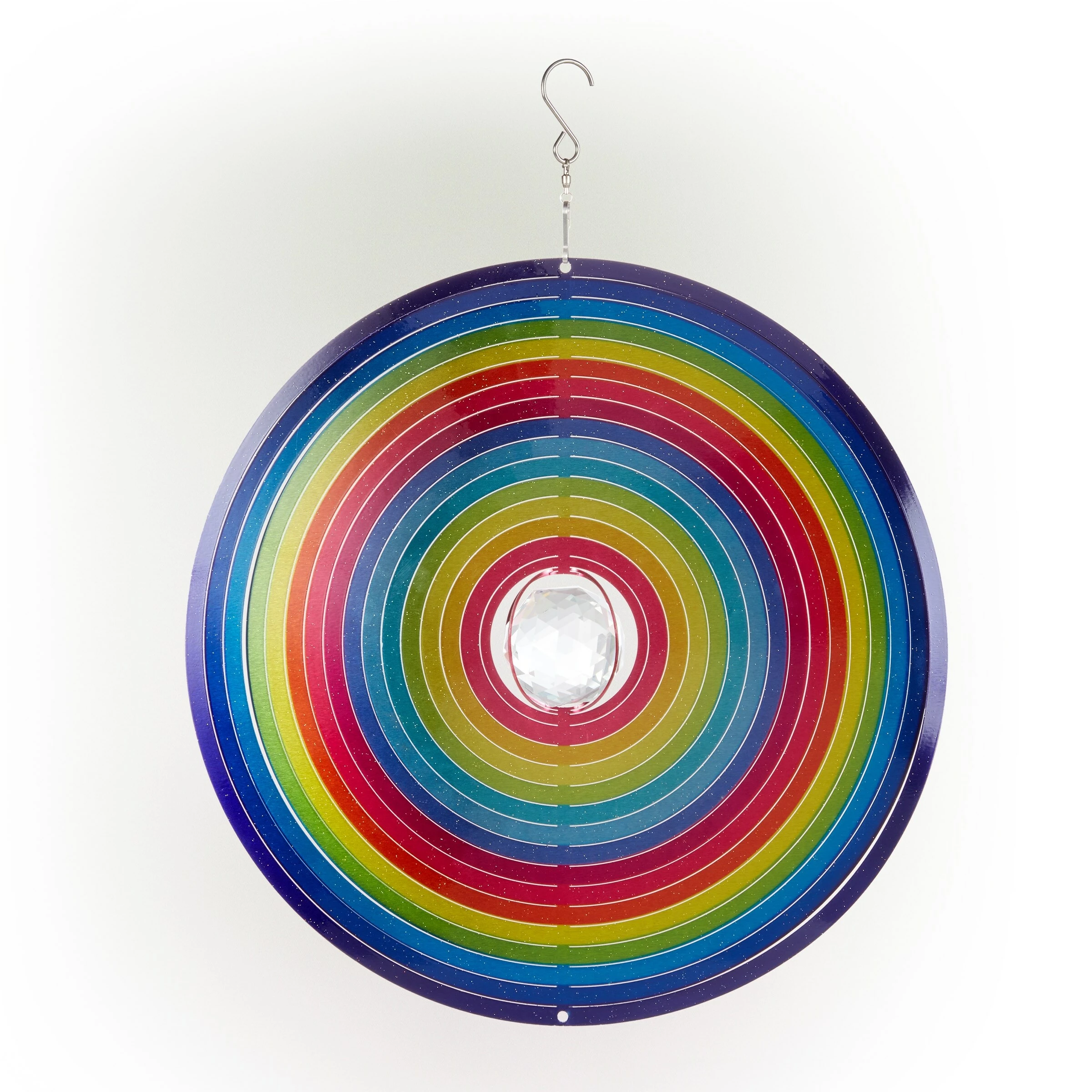 Deals π Alpine Corporation 12" Round Outdoor Hanging Rainbow Metal Planet Wind Spinner With Clear Glass Ball βοΈ - Image 8