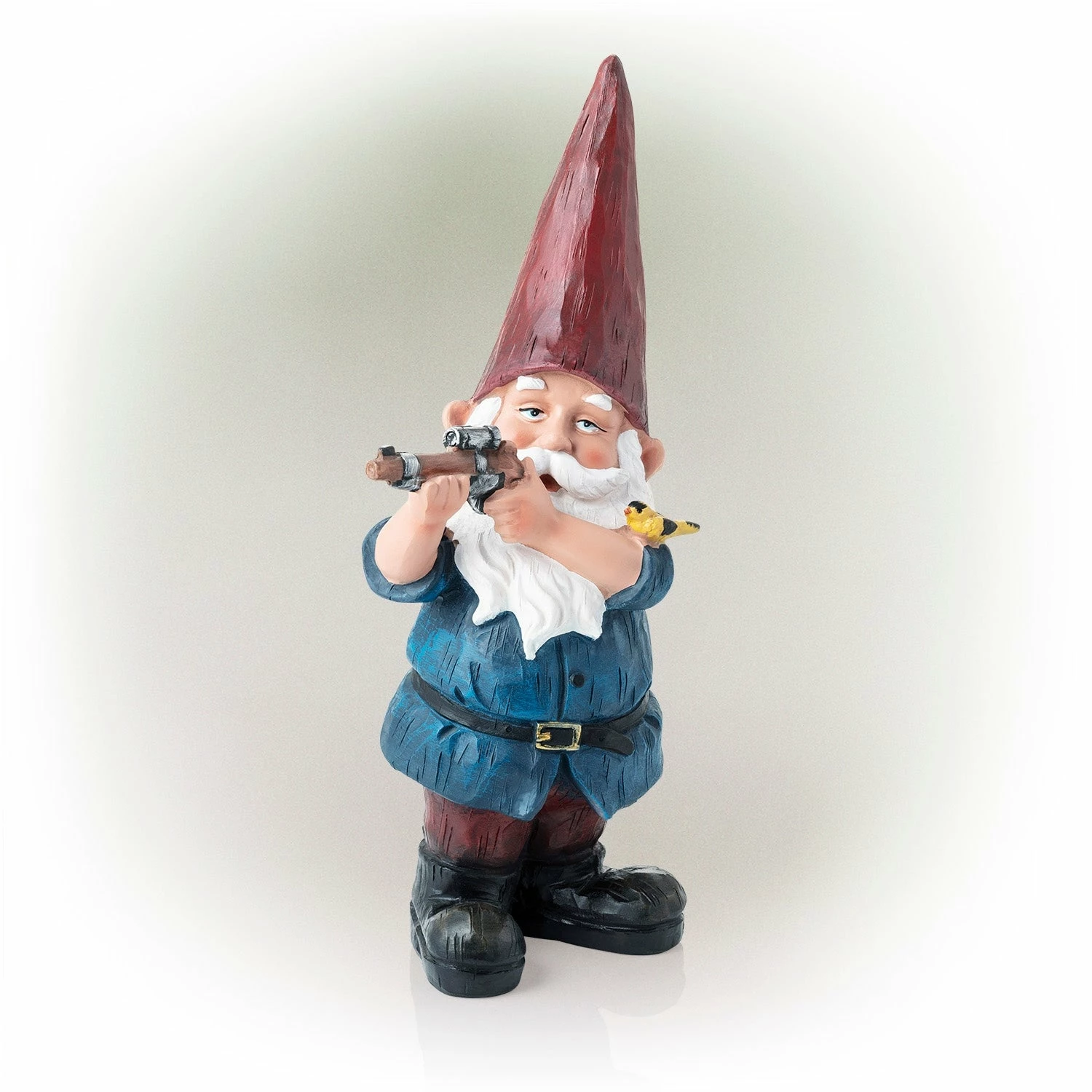 New π Alpine Corporation 12" Tall Outdoor Hunting Garden Gnome Yard Statue Blue π― - Image 13