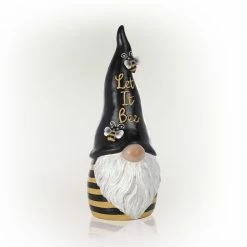 Best deal 🧨 Alpine Corporation 12"H "Let It Bee" Indoor/Outdoor Garden Gnome Statue, Black/Yellow 🛒 -Alpine Corporation Sales Alpine Corporation 1222H 22Let It Bee22 Indoor Outdoor Garden Gnome Statue2C Black Yellow 8