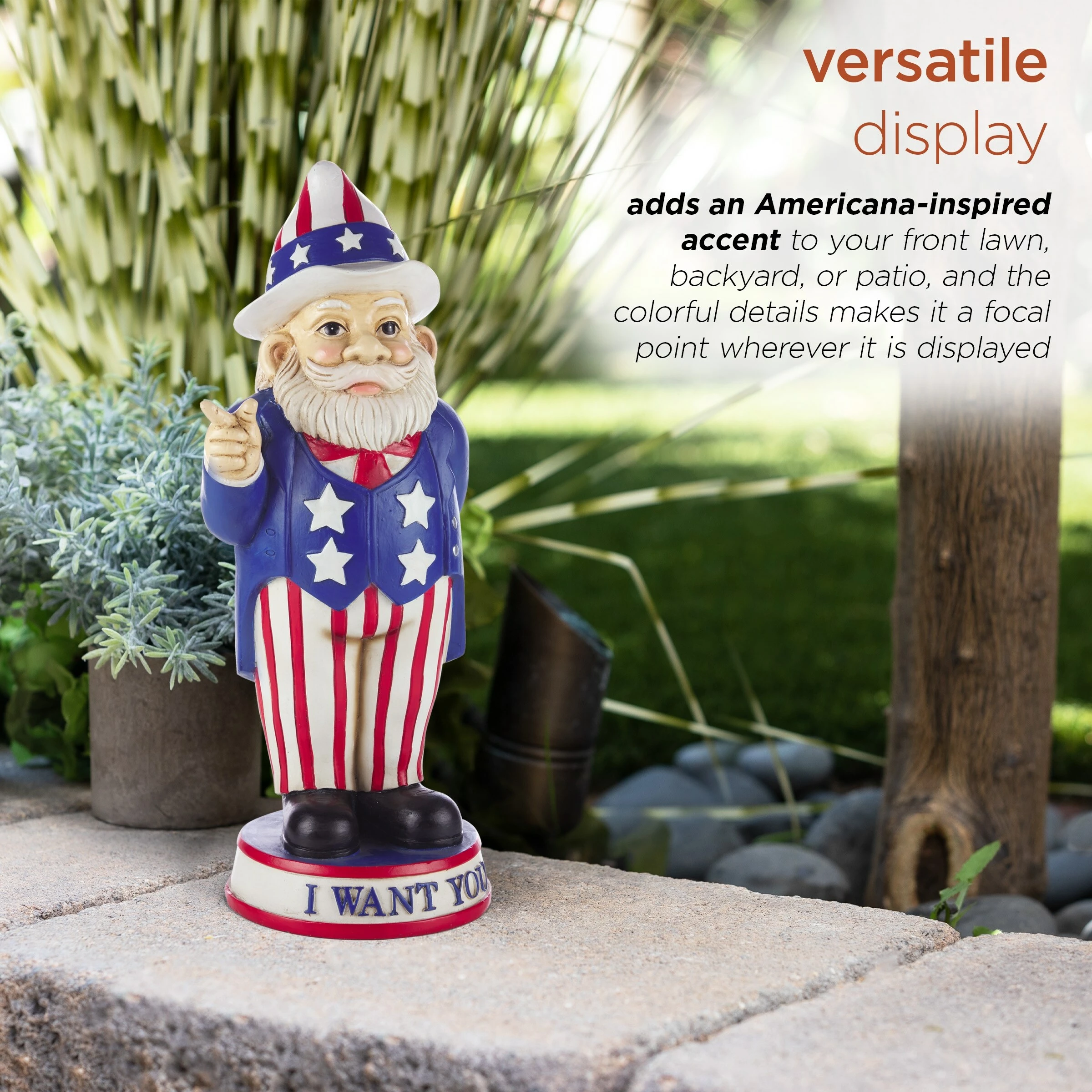 Deals π₯ Alpine Corporation 12"H Uncle Sam "I Want You" Indoor/Outdoor Garden Gnome Statue, Red/White/Blue π₯ 7 Deals π₯ Alpine Corporation 12"H Uncle Sam "I Want You" Indoor/Outdoor Garden Gnome Statue, Red/White/Blue π₯ - Image 5