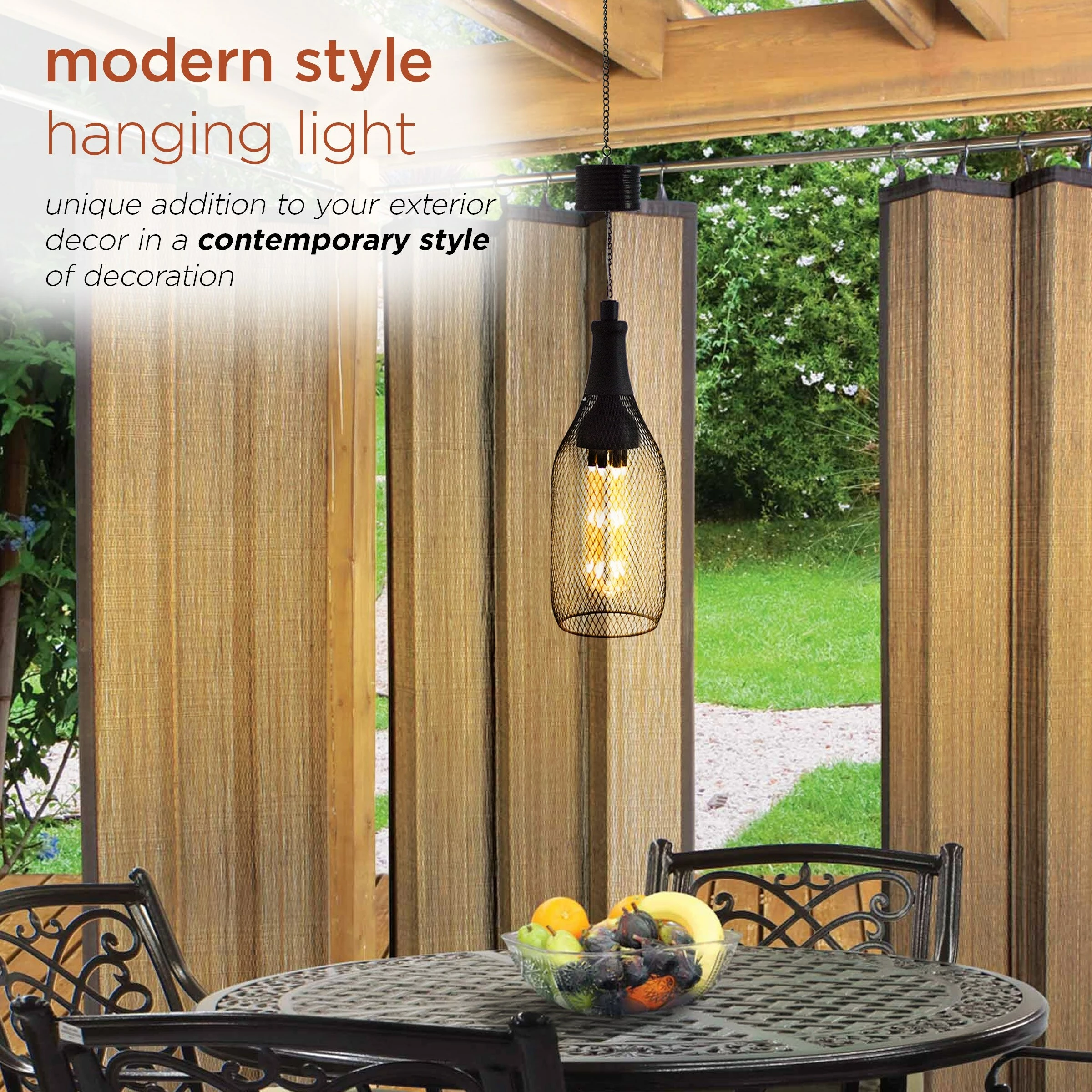 Wholesale π Alpine Corporation 13" Tall Hanging Solar Powered Outdoor Mesh Lantern With LED Lights, Black βοΈ - Image 5