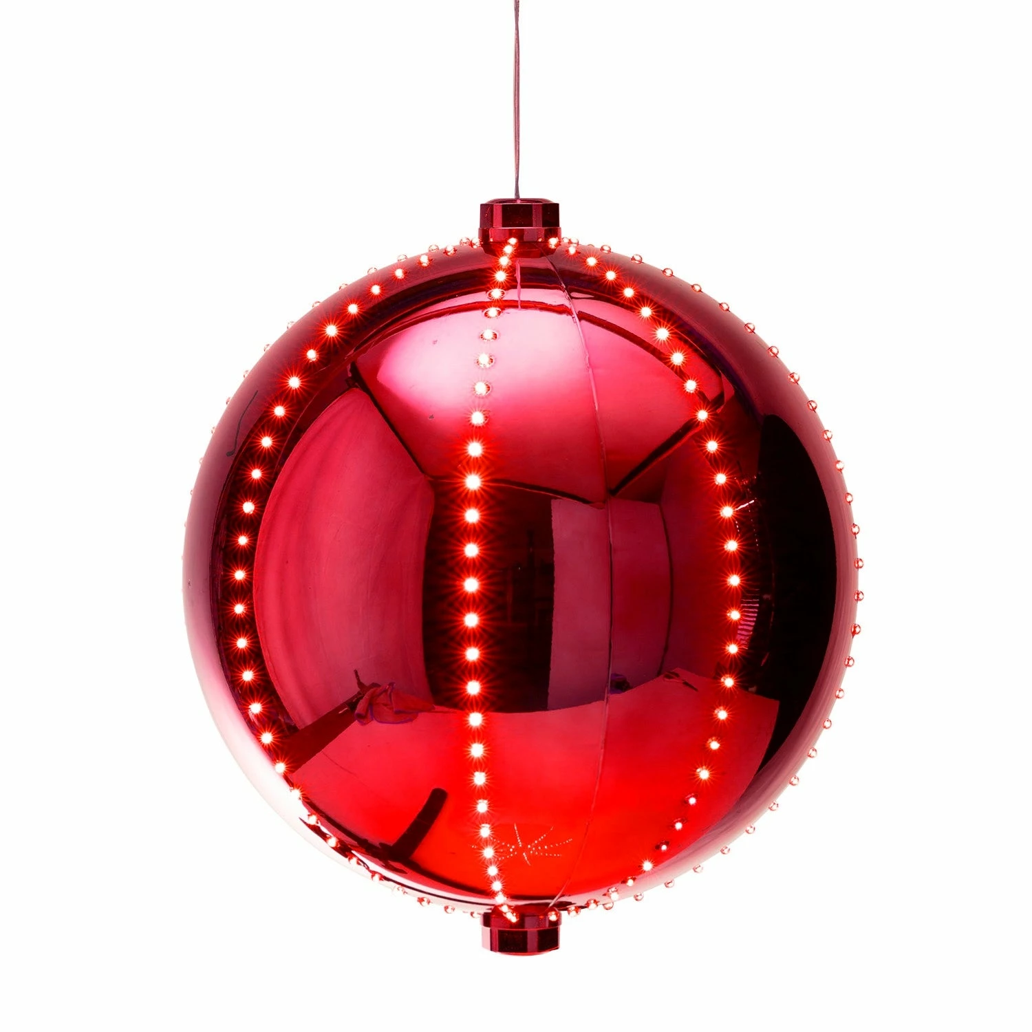 New π Alpine Corporation 13"H Indoor Hanging π Christmas Ball Ornament With LED Lights Silver π - Image 2