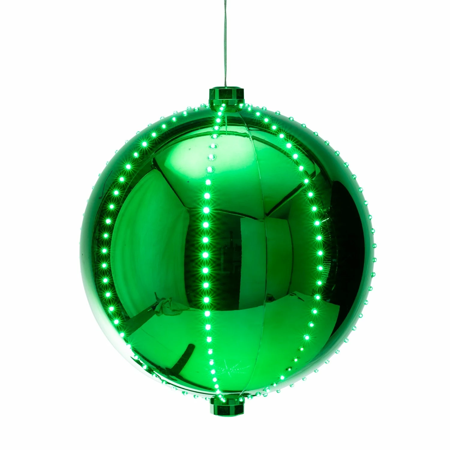 New π Alpine Corporation 13"H Indoor Hanging π Christmas Ball Ornament With LED Lights Silver π - Image 13