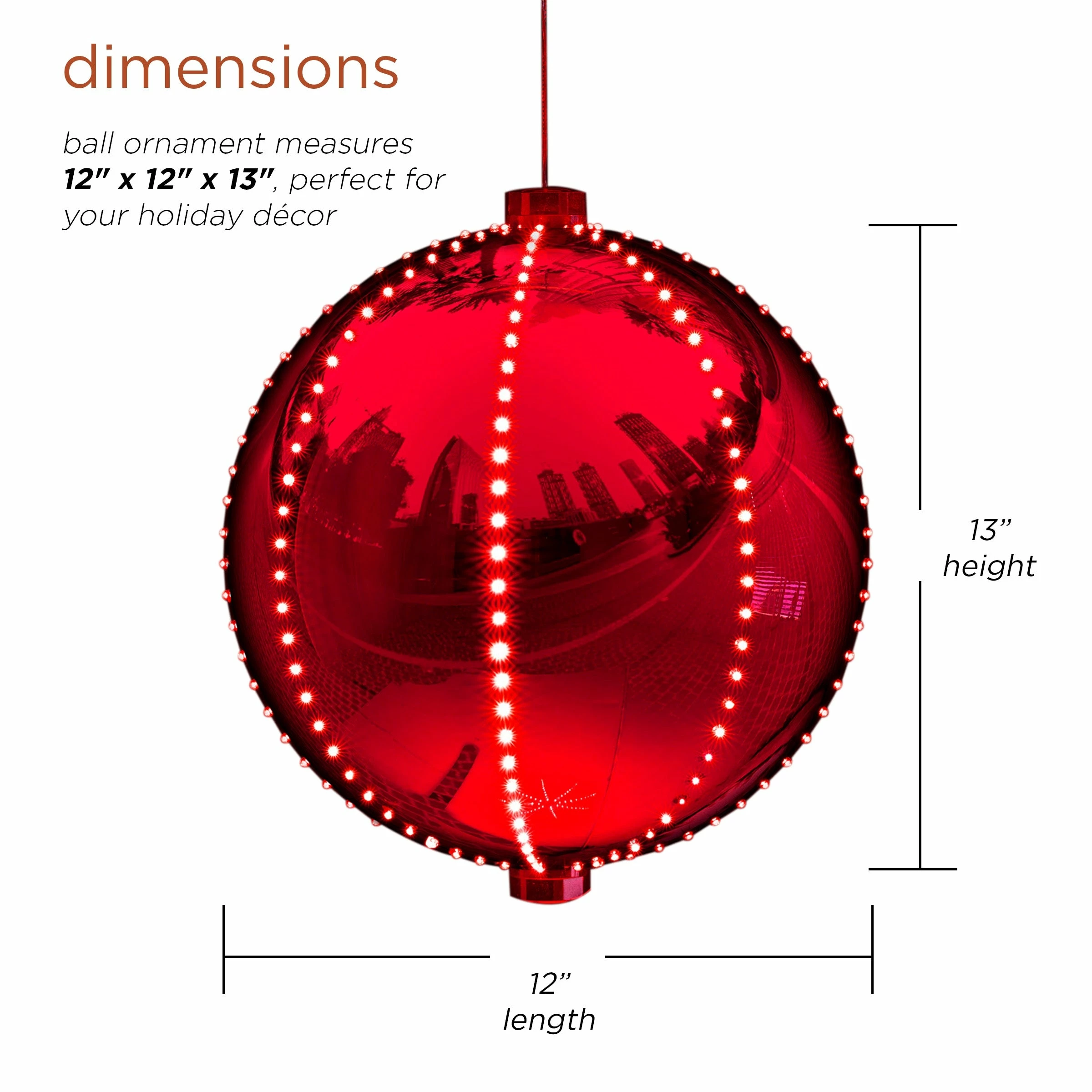 New π Alpine Corporation 13"H Indoor Hanging π Christmas Ball Ornament With LED Lights Silver π - Image 3
